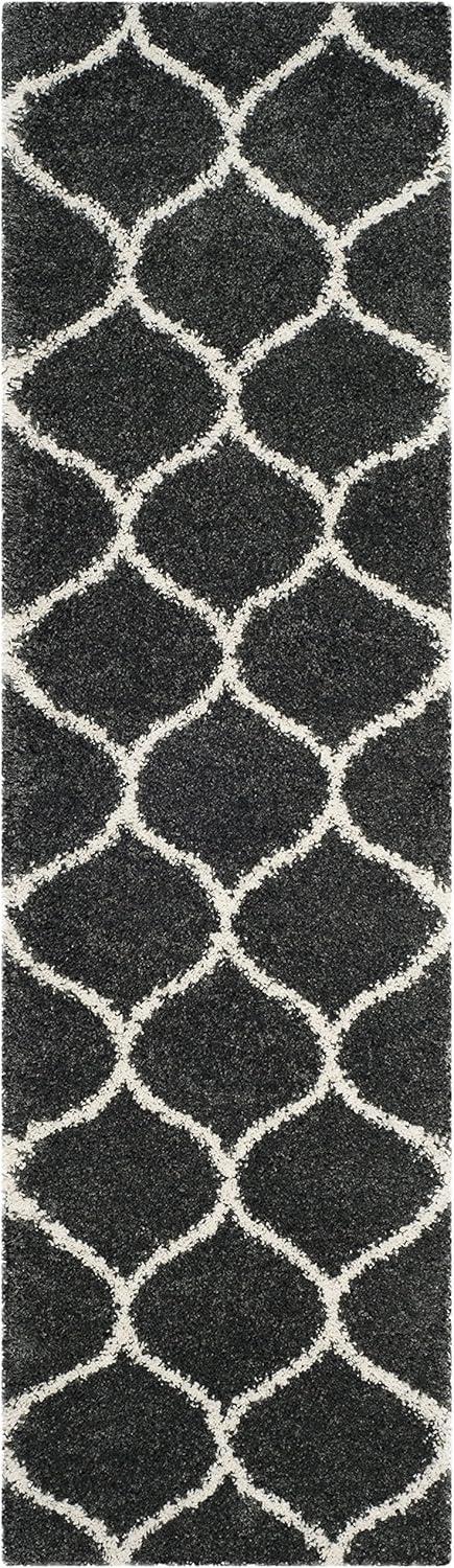 image:imageSAFAVIEH Hudson Shag Collection Area Rug 53 x 76 Grey amp Ivory Moroccan Trellis Design NonShedding amp Easy Care 2inch Thick Ideal for High Traffic Areas in Living Room Bedroom SGH280BDark GreyIvory
