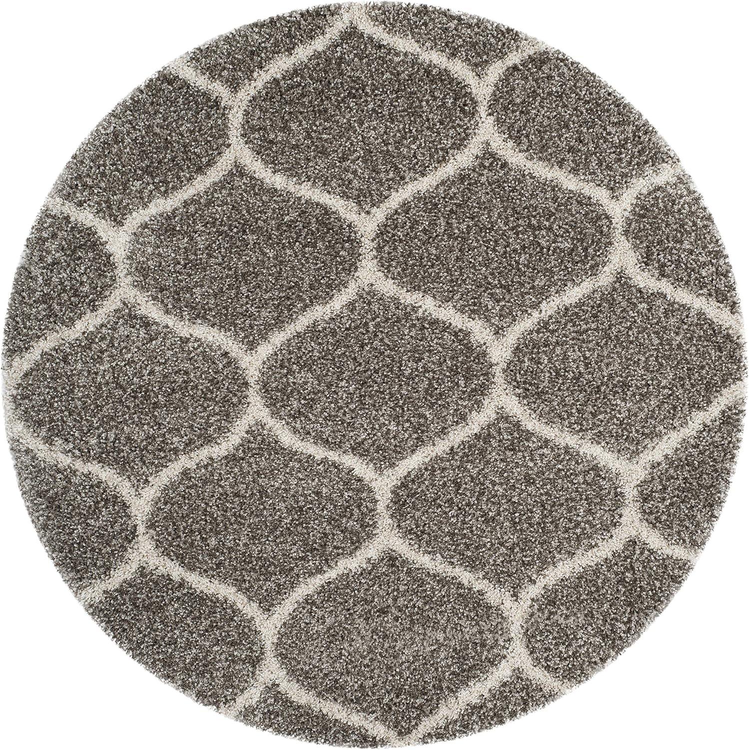 image:imageSAFAVIEH Hudson Shag Collection Area Rug 53 x 76 Grey amp Ivory Moroccan Trellis Design NonShedding amp Easy Care 2inch Thick Ideal for High Traffic Areas in Living Room Bedroom SGH280BGreyIvory