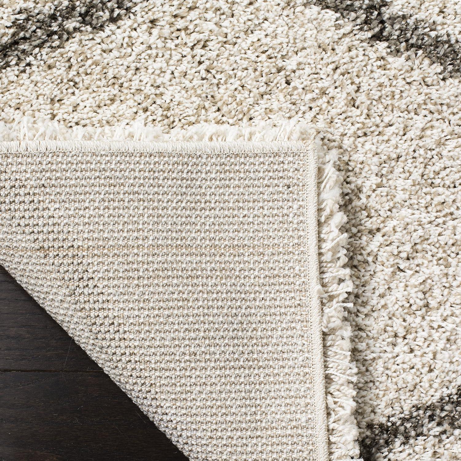 image:imageSAFAVIEH Hudson Shag Collection Area Rug 53 x 76 Grey amp Ivory Moroccan Trellis Design NonShedding amp Easy Care 2inch Thick Ideal for High Traffic Areas in Living Room Bedroom SGH280BIvoryGrey