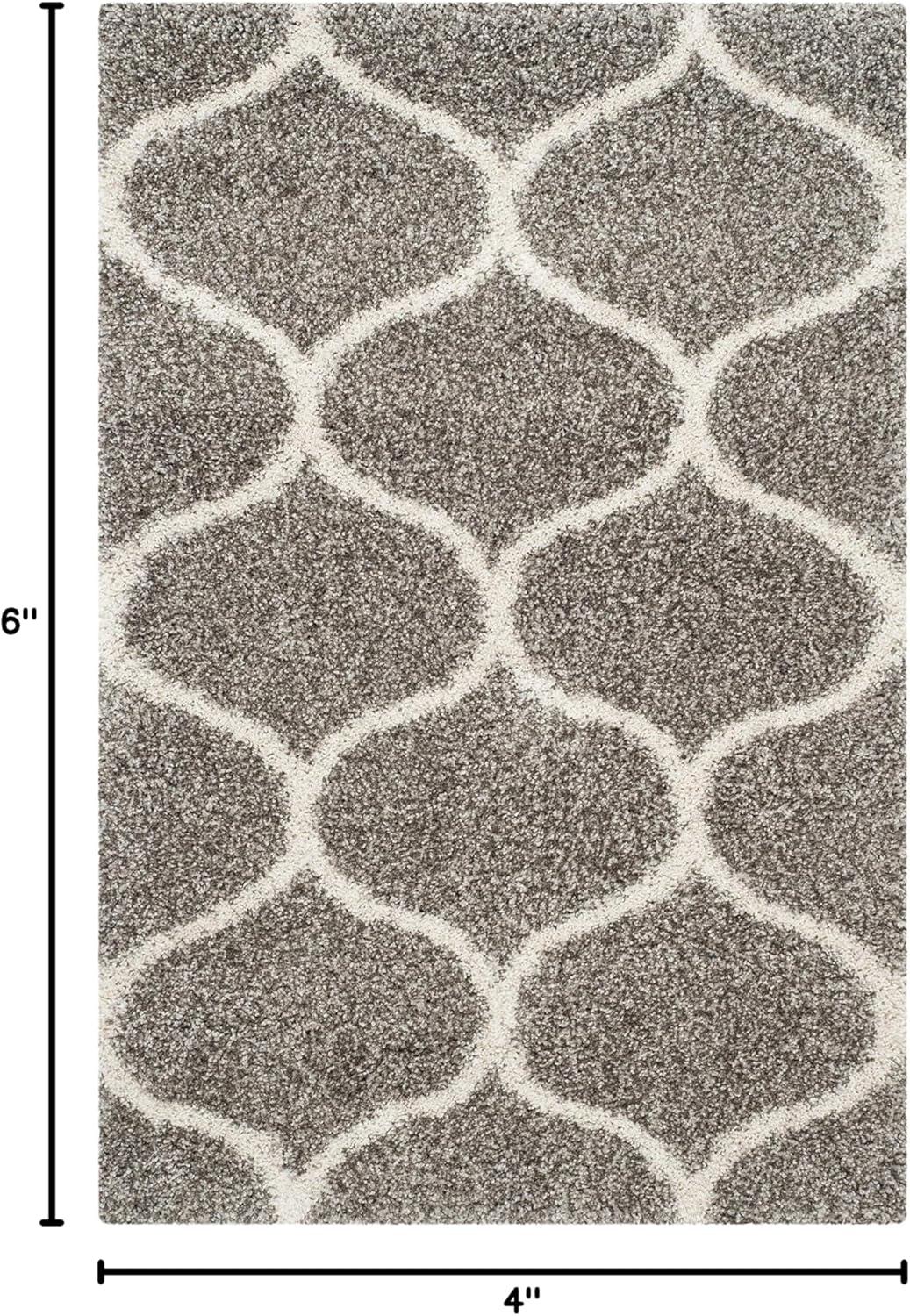 image:imageSAFAVIEH Hudson Shag Collection Area Rug 53 x 76 Grey amp Ivory Moroccan Trellis Design NonShedding amp Easy Care 2inch Thick Ideal for High Traffic Areas in Living Room Bedroom SGH280BGreyIvory