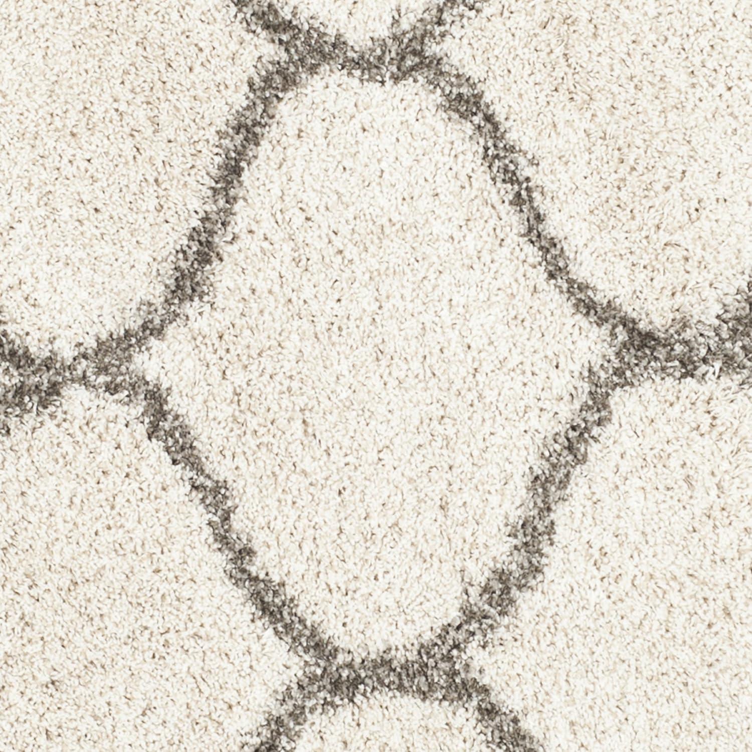 image:imageSAFAVIEH Hudson Shag Collection Area Rug 53 x 76 Grey amp Ivory Moroccan Trellis Design NonShedding amp Easy Care 2inch Thick Ideal for High Traffic Areas in Living Room Bedroom SGH280BIvoryGrey