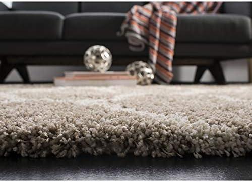 image:imageSAFAVIEH Hudson Shag Collection Area Rug 53 x 76 Grey amp Ivory Moroccan Trellis Design NonShedding amp Easy Care 2inch Thick Ideal for High Traffic Areas in Living Room Bedroom SGH280BBeigeIvory