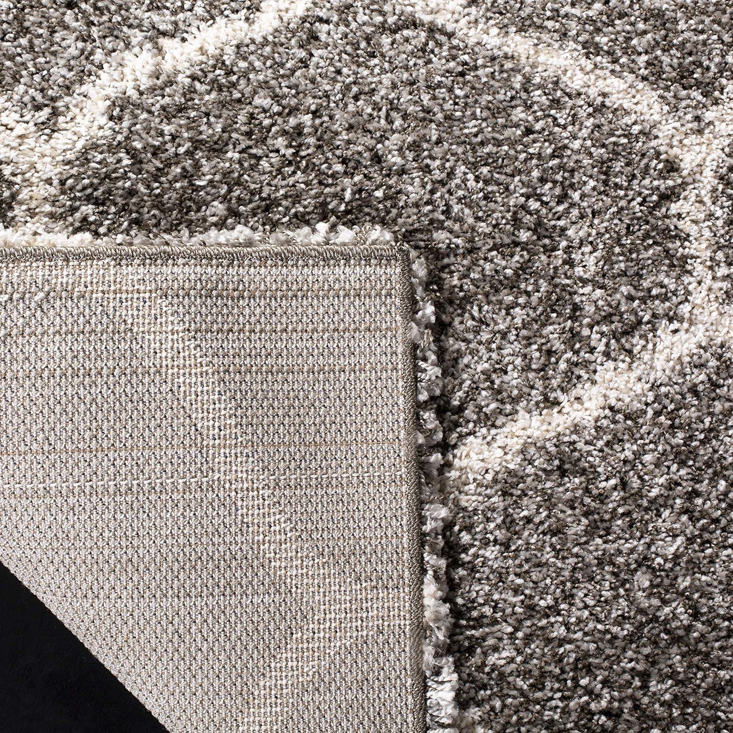 image:imageSAFAVIEH Hudson Shag Collection Area Rug 53 x 76 Grey amp Ivory Moroccan Trellis Design NonShedding amp Easy Care 2inch Thick Ideal for High Traffic Areas in Living Room Bedroom SGH280BGreyIvory