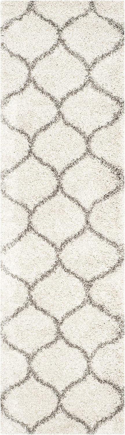 image:imageSAFAVIEH Hudson Shag Collection Area Rug 53 x 76 Grey amp Ivory Moroccan Trellis Design NonShedding amp Easy Care 2inch Thick Ideal for High Traffic Areas in Living Room Bedroom SGH280BIvoryGrey