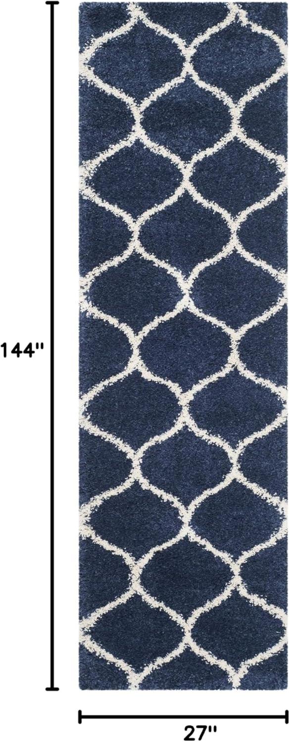 image:imageSAFAVIEH Hudson Shag Collection Area Rug 53 x 76 Grey amp Ivory Moroccan Trellis Design NonShedding amp Easy Care 2inch Thick Ideal for High Traffic Areas in Living Room Bedroom SGH280BNavyIvory