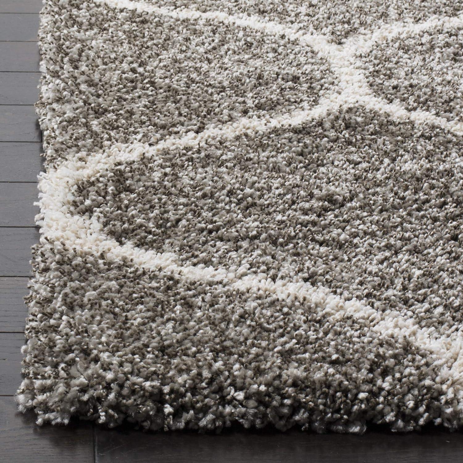 image:imageSAFAVIEH Hudson Shag Collection Area Rug 53 x 76 Grey amp Ivory Moroccan Trellis Design NonShedding amp Easy Care 2inch Thick Ideal for High Traffic Areas in Living Room Bedroom SGH280BGreyIvory
