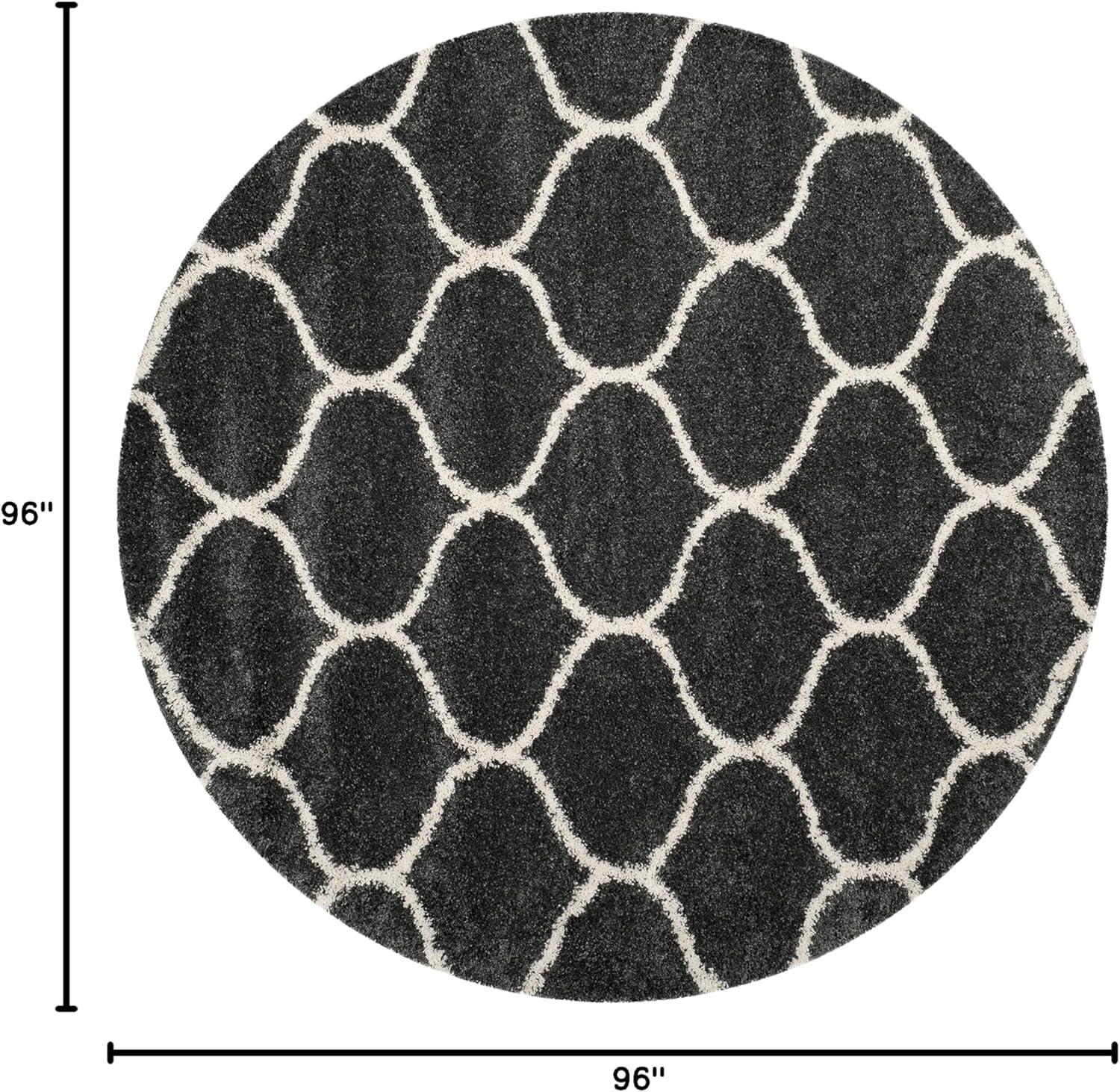 image:imageSAFAVIEH Hudson Shag Collection Area Rug 53 x 76 Grey amp Ivory Moroccan Trellis Design NonShedding amp Easy Care 2inch Thick Ideal for High Traffic Areas in Living Room Bedroom SGH280BDark GreyIvory
