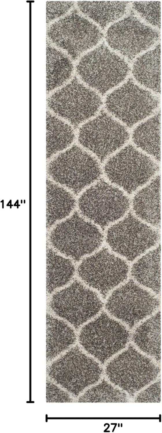 image:imageSAFAVIEH Hudson Shag Collection Area Rug 53 x 76 Grey amp Ivory Moroccan Trellis Design NonShedding amp Easy Care 2inch Thick Ideal for High Traffic Areas in Living Room Bedroom SGH280BGreyIvory