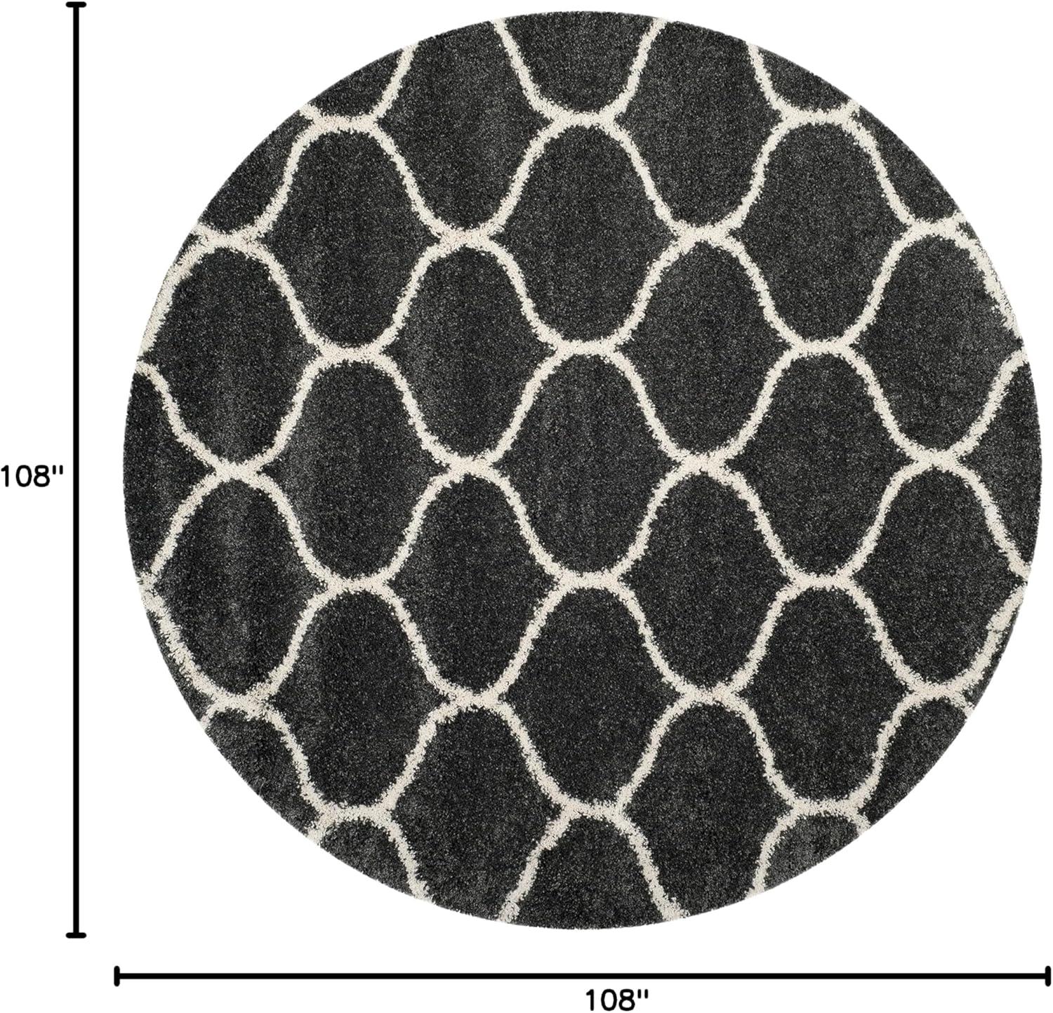 image:imageSAFAVIEH Hudson Shag Collection Area Rug 53 x 76 Grey amp Ivory Moroccan Trellis Design NonShedding amp Easy Care 2inch Thick Ideal for High Traffic Areas in Living Room Bedroom SGH280BDark GreyIvory
