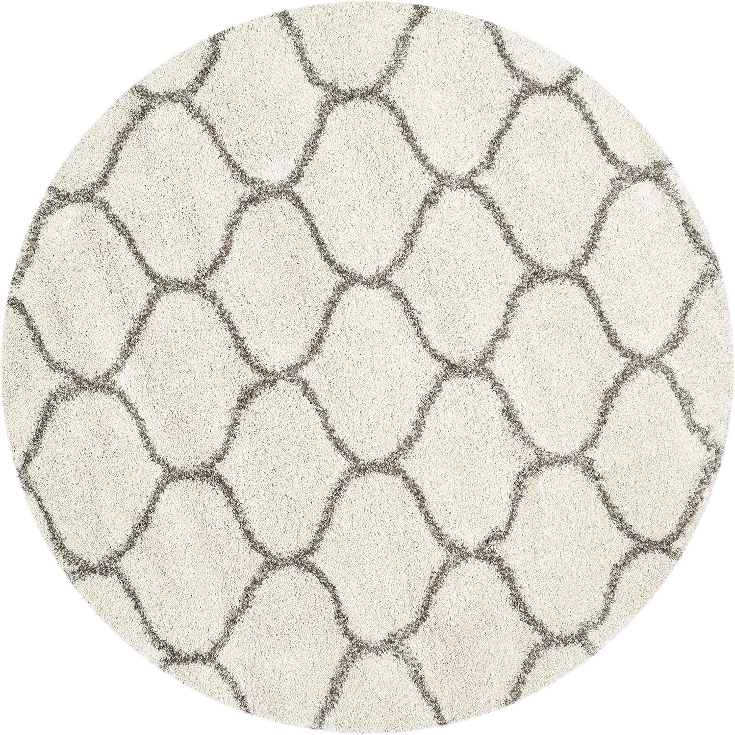 image:imageSAFAVIEH Hudson Shag Collection Area Rug 53 x 76 Grey amp Ivory Moroccan Trellis Design NonShedding amp Easy Care 2inch Thick Ideal for High Traffic Areas in Living Room Bedroom SGH280BIvoryGrey