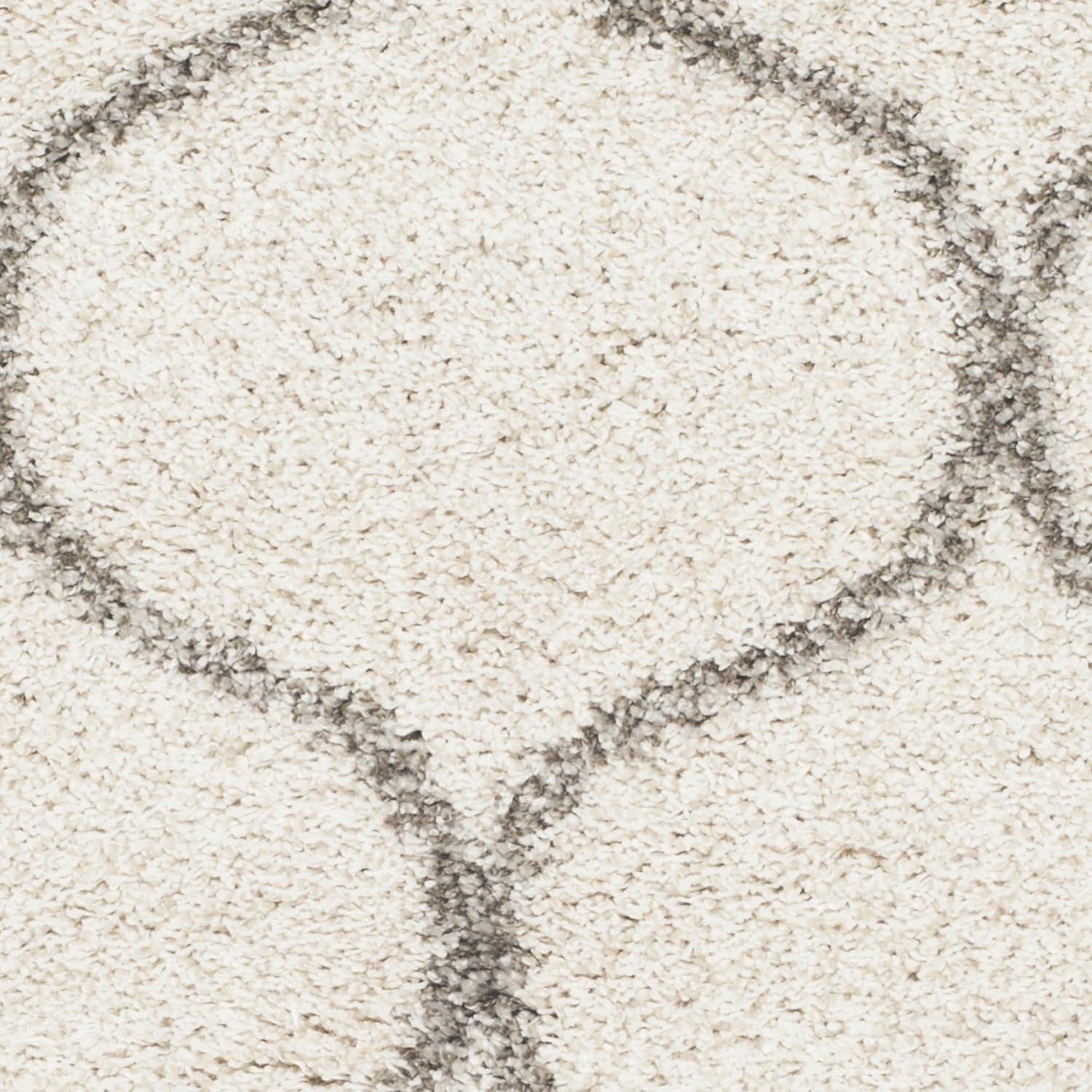 image:imageSAFAVIEH Hudson Shag Collection Area Rug 53 x 76 Grey amp Ivory Moroccan Trellis Design NonShedding amp Easy Care 2inch Thick Ideal for High Traffic Areas in Living Room Bedroom SGH280BIvoryGrey