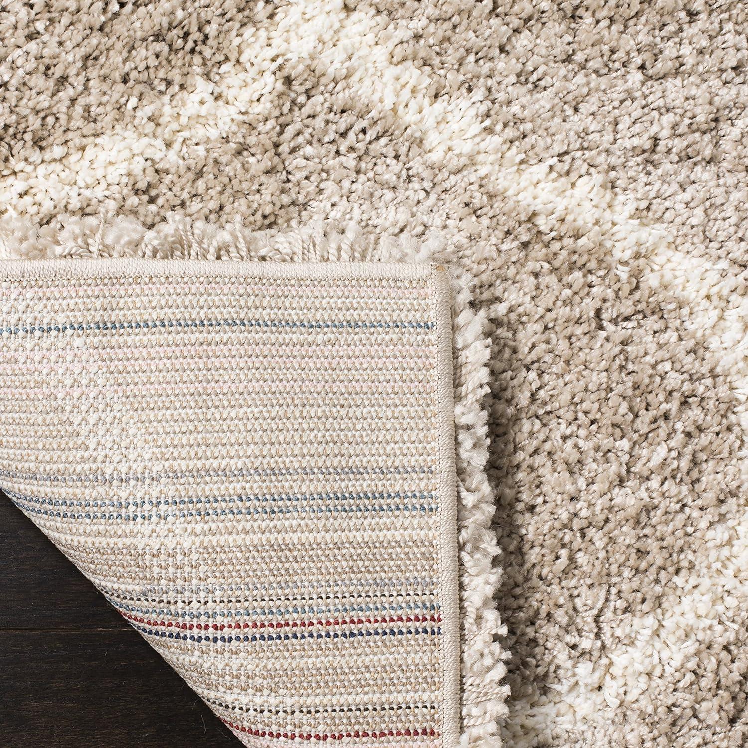 image:imageSAFAVIEH Hudson Shag Collection Area Rug 53 x 76 Grey amp Ivory Moroccan Trellis Design NonShedding amp Easy Care 2inch Thick Ideal for High Traffic Areas in Living Room Bedroom SGH280BBeigeIvory