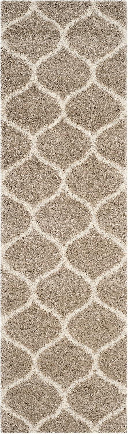 image:imageSAFAVIEH Hudson Shag Collection Area Rug 53 x 76 Grey amp Ivory Moroccan Trellis Design NonShedding amp Easy Care 2inch Thick Ideal for High Traffic Areas in Living Room Bedroom SGH280BBeigeIvory