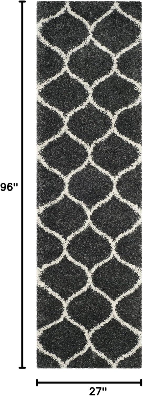image:imageSAFAVIEH Hudson Shag Collection Area Rug 53 x 76 Grey amp Ivory Moroccan Trellis Design NonShedding amp Easy Care 2inch Thick Ideal for High Traffic Areas in Living Room Bedroom SGH280BDark GreyIvory