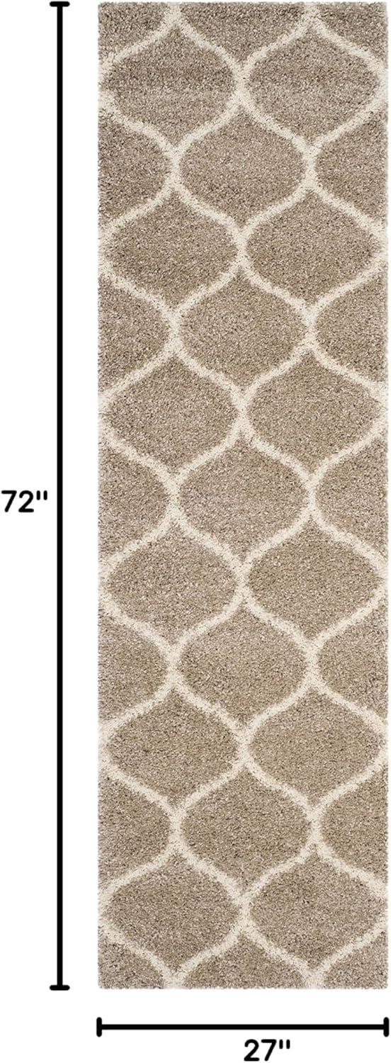 image:imageSAFAVIEH Hudson Shag Collection Area Rug 53 x 76 Grey amp Ivory Moroccan Trellis Design NonShedding amp Easy Care 2inch Thick Ideal for High Traffic Areas in Living Room Bedroom SGH280BBeigeIvory