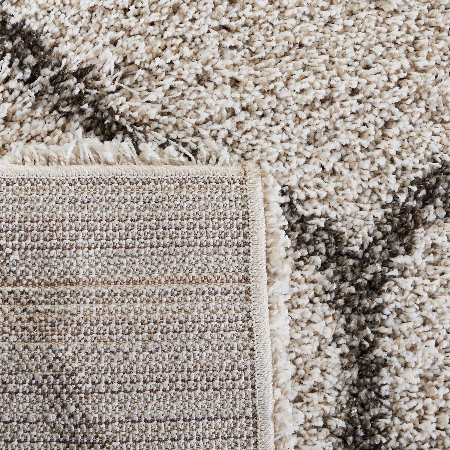 image:imageSAFAVIEH Hudson Shag Collection Area Rug 53 x 76 Grey amp Ivory Moroccan Trellis Design NonShedding amp Easy Care 2inch Thick Ideal for High Traffic Areas in Living Room Bedroom SGH280BIvoryGrey
