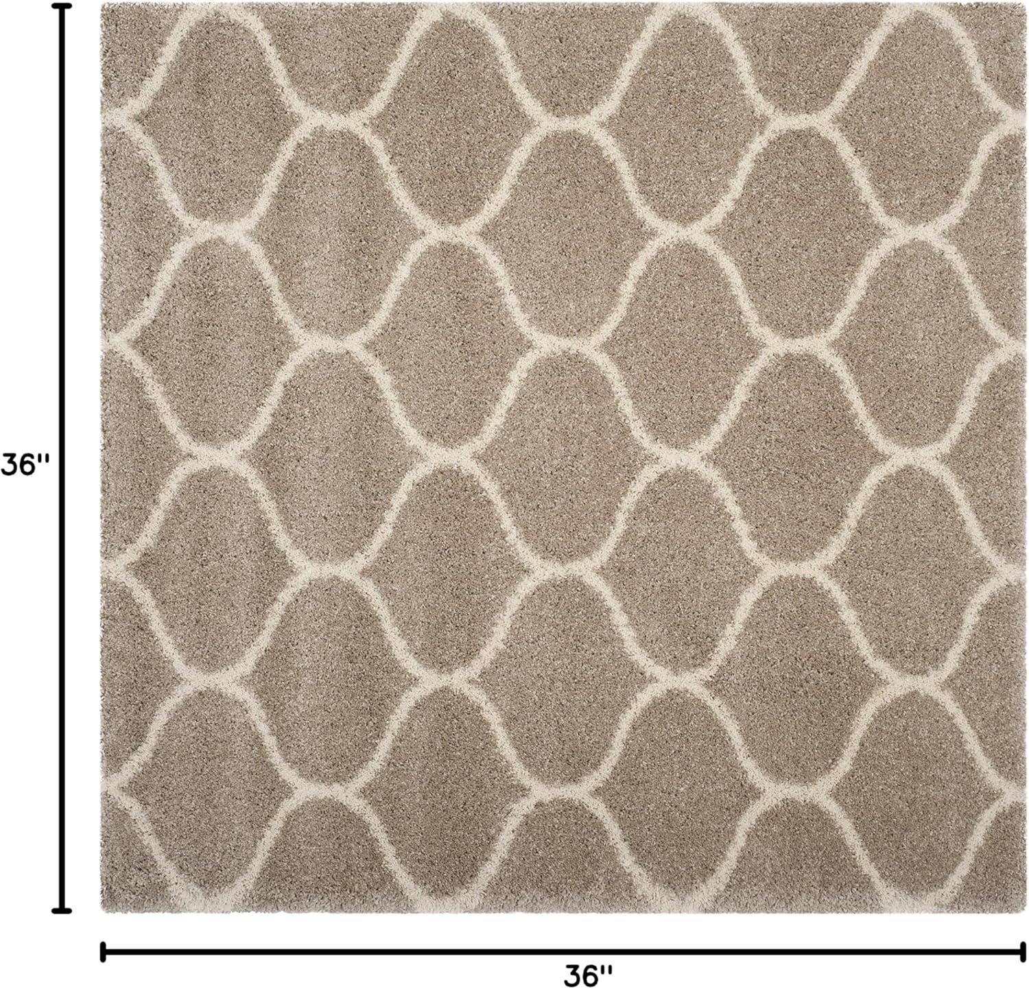 image:imageSAFAVIEH Hudson Shag Collection Area Rug 53 x 76 Grey amp Ivory Moroccan Trellis Design NonShedding amp Easy Care 2inch Thick Ideal for High Traffic Areas in Living Room Bedroom SGH280BBeigeIvory