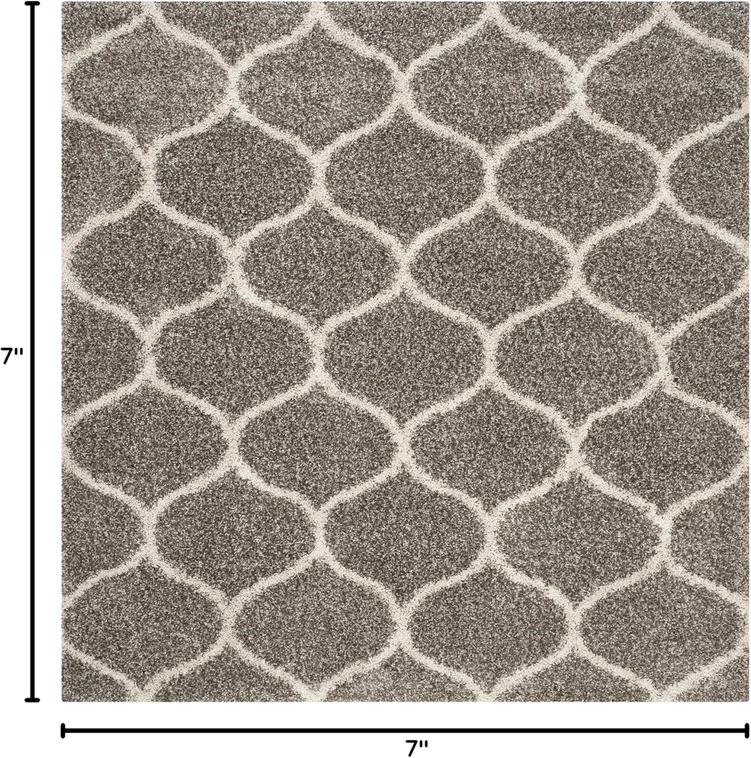 image:imageSAFAVIEH Hudson Shag Collection Area Rug 53 x 76 Grey amp Ivory Moroccan Trellis Design NonShedding amp Easy Care 2inch Thick Ideal for High Traffic Areas in Living Room Bedroom SGH280BGreyIvory