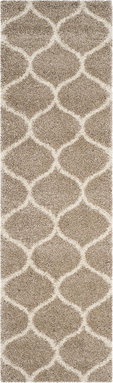image:imageSAFAVIEH Hudson Shag Collection Area Rug 53 x 76 Grey amp Ivory Moroccan Trellis Design NonShedding amp Easy Care 2inch Thick Ideal for High Traffic Areas in Living Room Bedroom SGH280BBeigeIvory