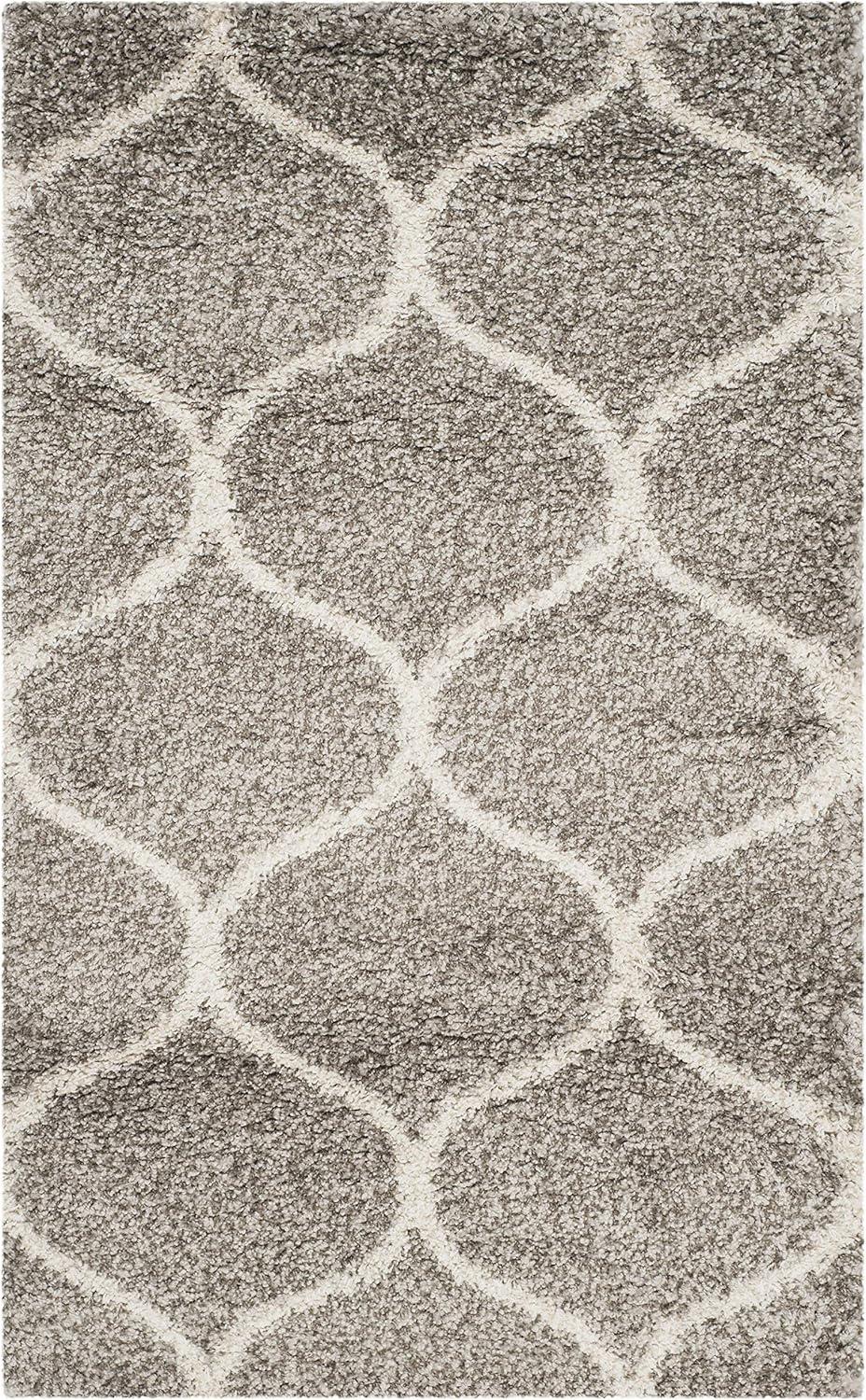 image:imageSAFAVIEH Hudson Shag Collection Area Rug 53 x 76 Grey amp Ivory Moroccan Trellis Design NonShedding amp Easy Care 2inch Thick Ideal for High Traffic Areas in Living Room Bedroom SGH280BGreyIvory