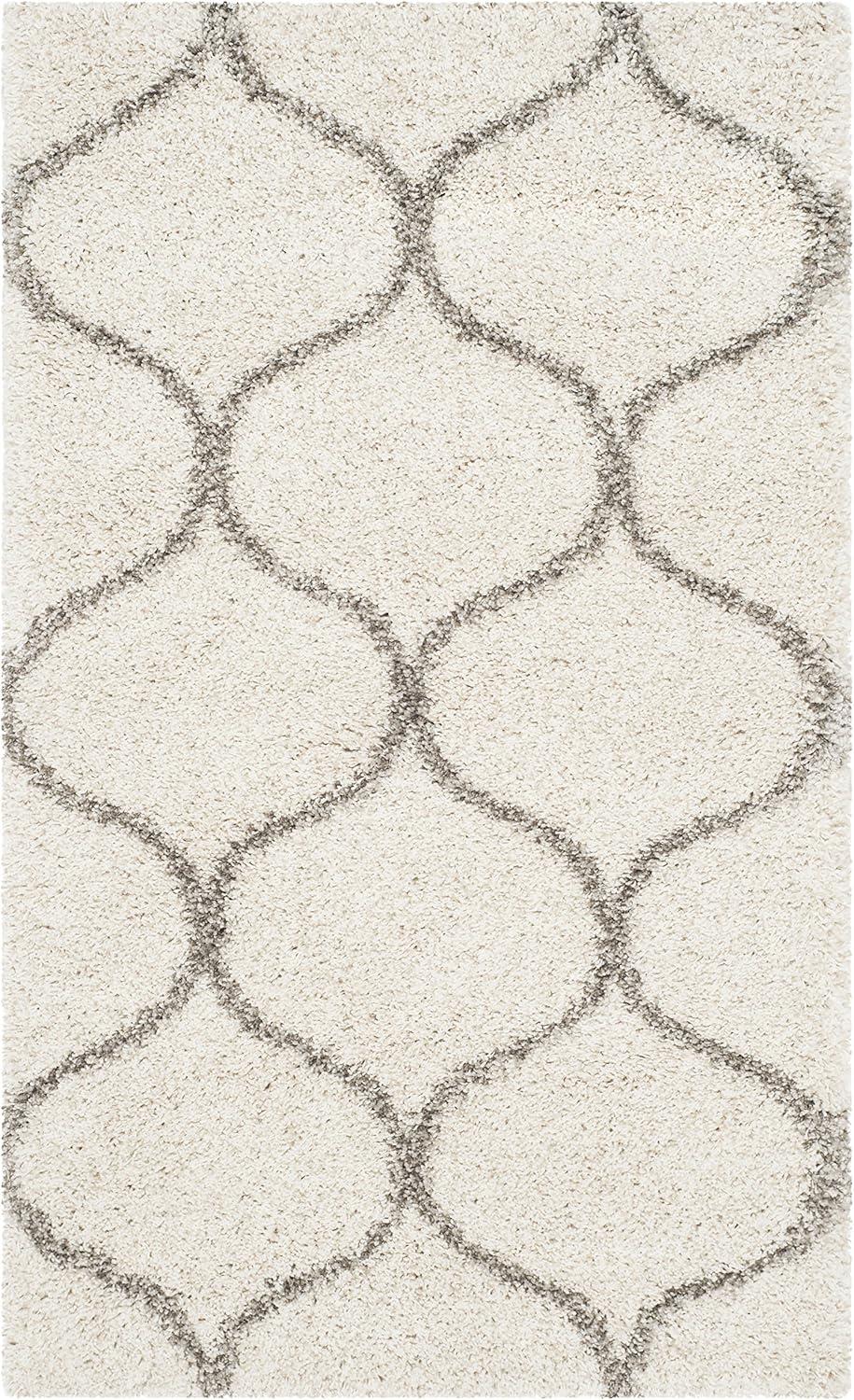 image:imageSAFAVIEH Hudson Shag Collection Area Rug 53 x 76 Grey amp Ivory Moroccan Trellis Design NonShedding amp Easy Care 2inch Thick Ideal for High Traffic Areas in Living Room Bedroom SGH280BIvoryGrey