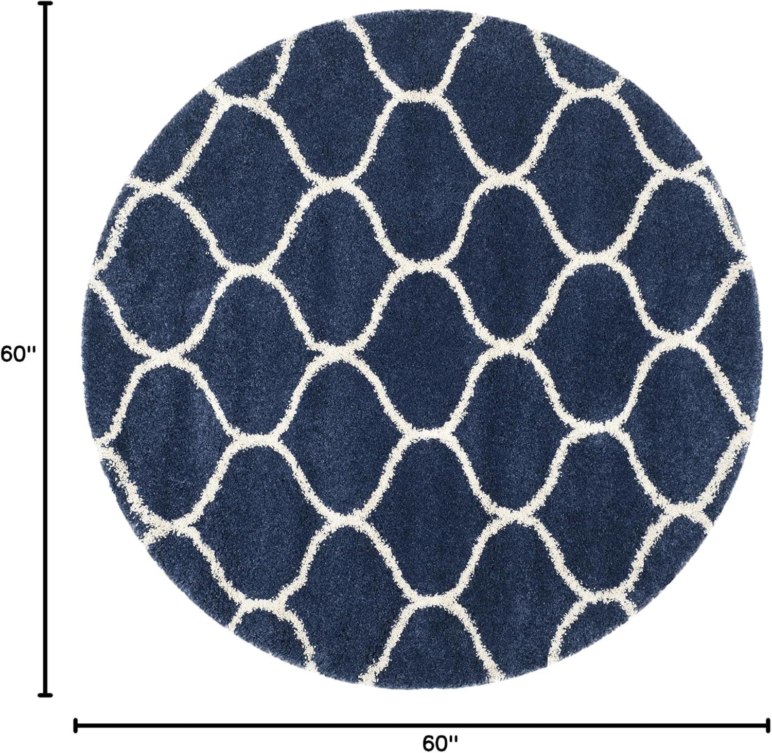 image:imageSAFAVIEH Hudson Shag Collection Area Rug 53 x 76 Grey amp Ivory Moroccan Trellis Design NonShedding amp Easy Care 2inch Thick Ideal for High Traffic Areas in Living Room Bedroom SGH280BNavyIvory