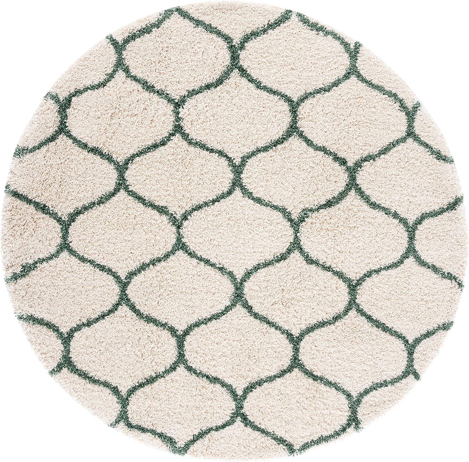 image:imageSAFAVIEH Hudson Shag Collection Area Rug 53 x 76 Grey amp Ivory Moroccan Trellis Design NonShedding amp Easy Care 2inch Thick Ideal for High Traffic Areas in Living Room Bedroom SGH280BIvoryGreen