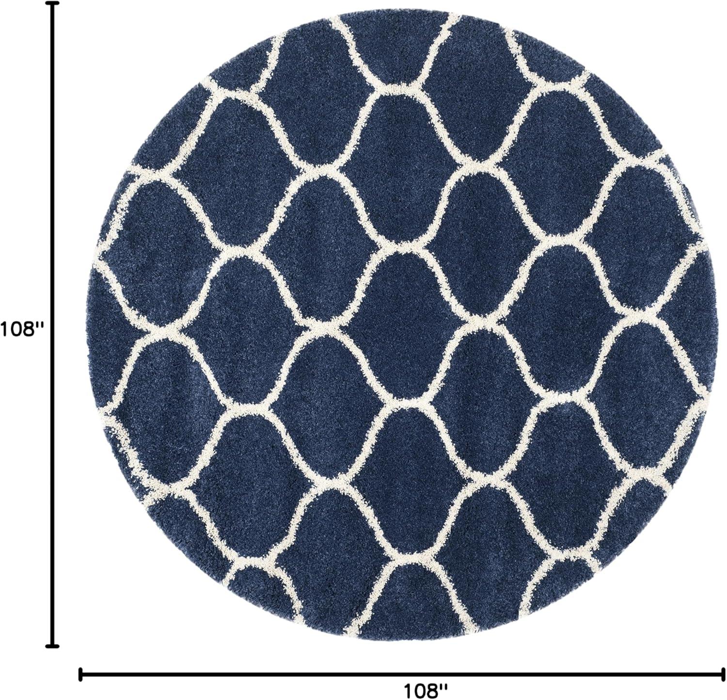 image:imageSAFAVIEH Hudson Shag Collection Area Rug 53 x 76 Grey amp Ivory Moroccan Trellis Design NonShedding amp Easy Care 2inch Thick Ideal for High Traffic Areas in Living Room Bedroom SGH280BNavyIvory