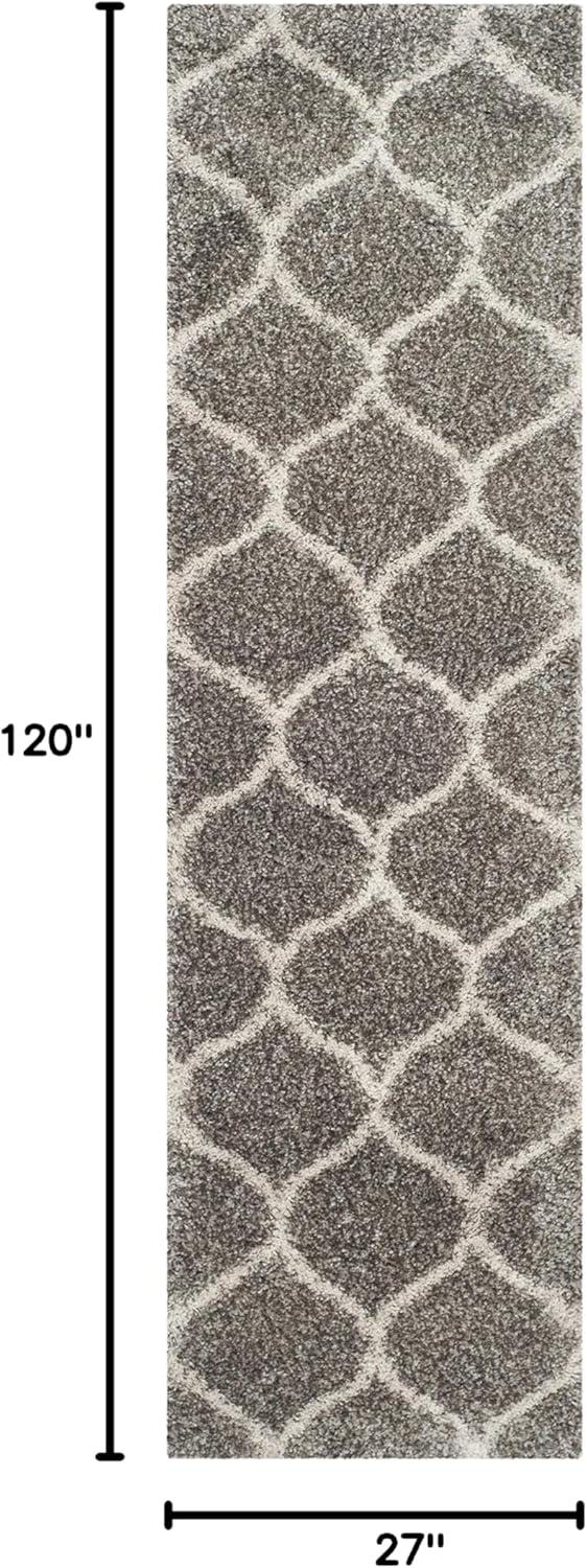 image:imageSAFAVIEH Hudson Shag Collection Area Rug 53 x 76 Grey amp Ivory Moroccan Trellis Design NonShedding amp Easy Care 2inch Thick Ideal for High Traffic Areas in Living Room Bedroom SGH280BGreyIvory