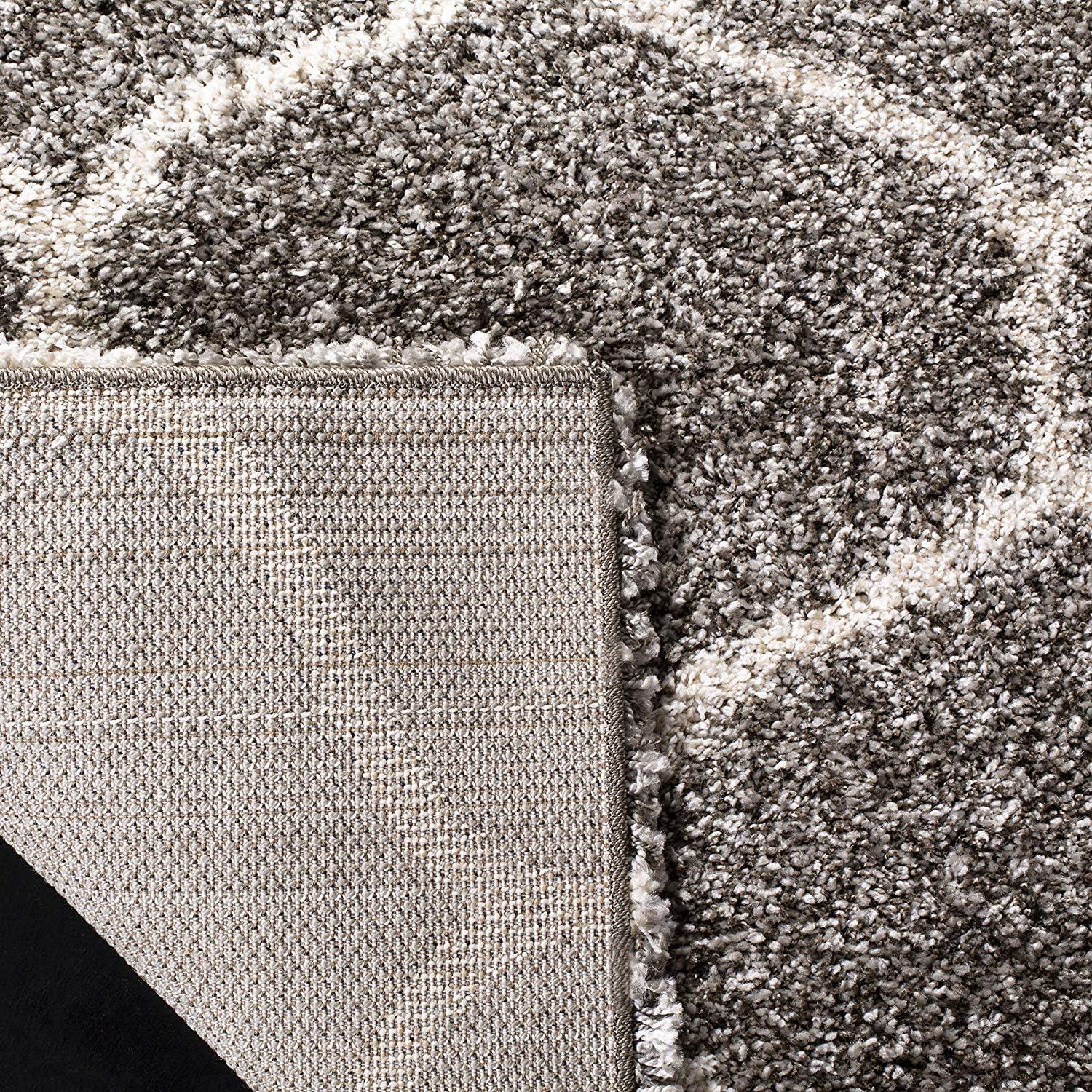 image:imageSAFAVIEH Hudson Shag Collection Area Rug 53 x 76 Grey amp Ivory Moroccan Trellis Design NonShedding amp Easy Care 2inch Thick Ideal for High Traffic Areas in Living Room Bedroom SGH280BGreyIvory