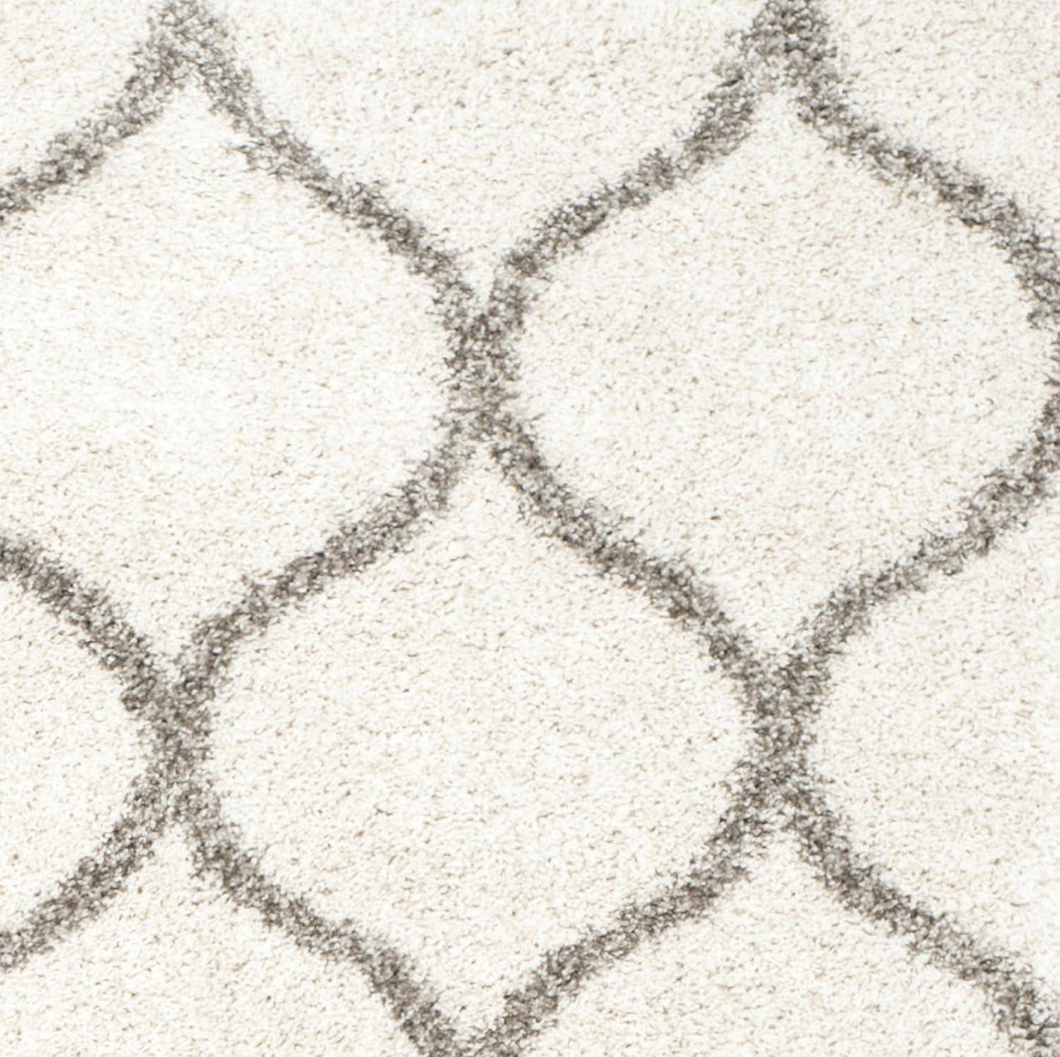 image:imageSAFAVIEH Hudson Shag Collection Area Rug 53 x 76 Grey amp Ivory Moroccan Trellis Design NonShedding amp Easy Care 2inch Thick Ideal for High Traffic Areas in Living Room Bedroom SGH280BIvoryGrey