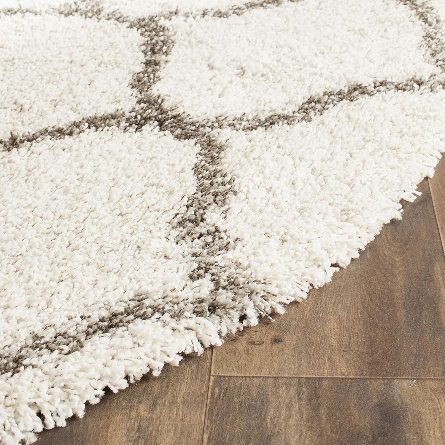 image:imageSAFAVIEH Hudson Shag Collection Area Rug 53 x 76 Grey amp Ivory Moroccan Trellis Design NonShedding amp Easy Care 2inch Thick Ideal for High Traffic Areas in Living Room Bedroom SGH280BIvoryGrey