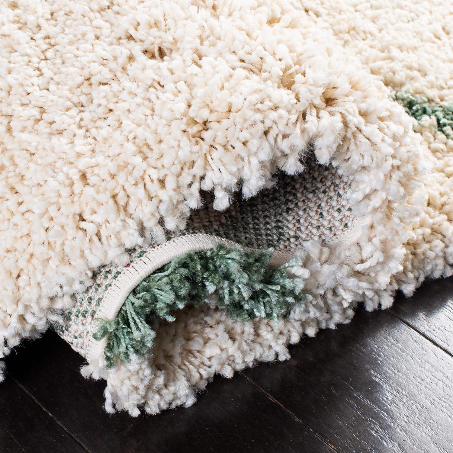 image:imageSAFAVIEH Hudson Shag Collection Area Rug 53 x 76 Grey amp Ivory Moroccan Trellis Design NonShedding amp Easy Care 2inch Thick Ideal for High Traffic Areas in Living Room Bedroom SGH280BIvoryGreen