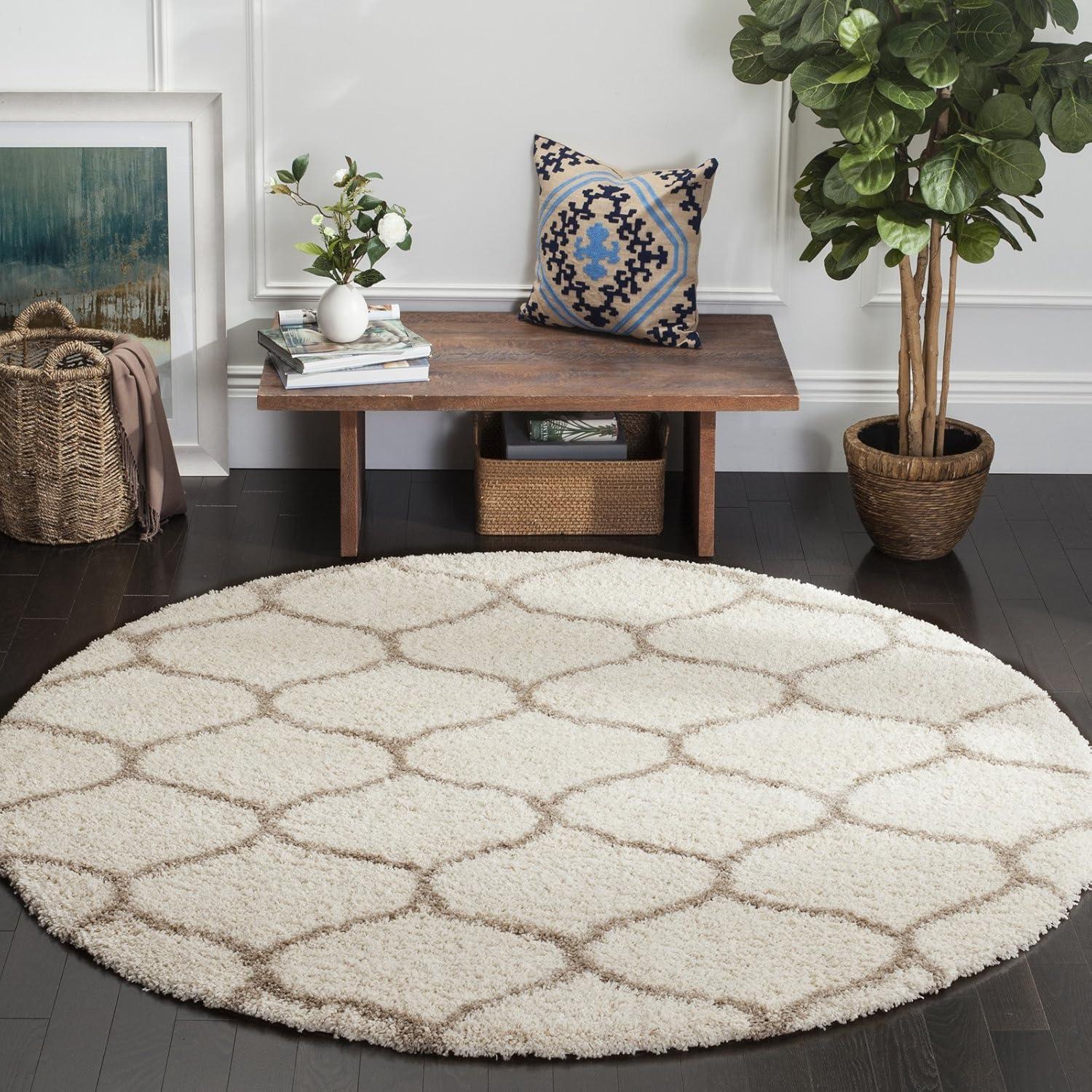 image:imageSAFAVIEH Hudson Shag Collection Area Rug 53 x 76 Grey amp Ivory Moroccan Trellis Design NonShedding amp Easy Care 2inch Thick Ideal for High Traffic Areas in Living Room Bedroom SGH280BIvoryGrey