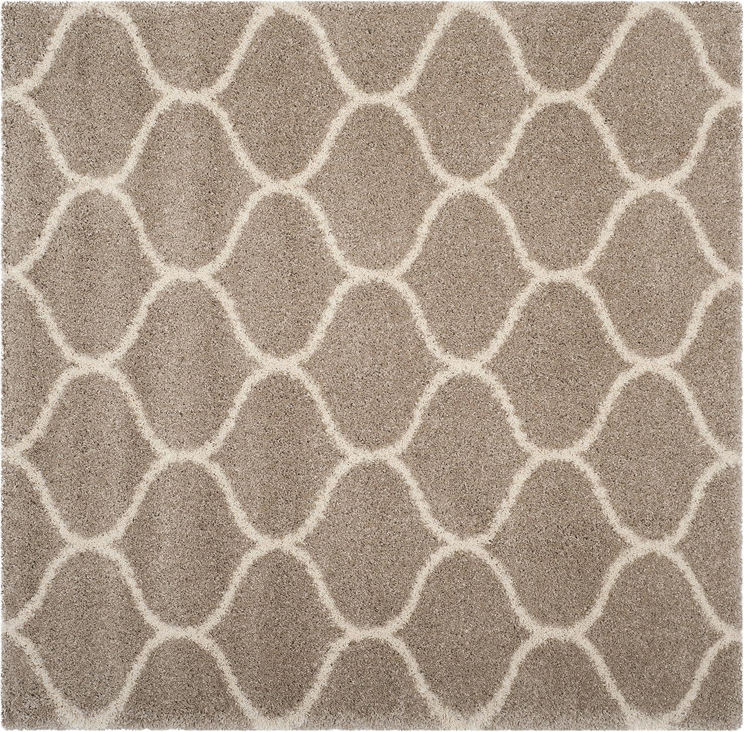 image:imageSAFAVIEH Hudson Shag Collection Area Rug 53 x 76 Grey amp Ivory Moroccan Trellis Design NonShedding amp Easy Care 2inch Thick Ideal for High Traffic Areas in Living Room Bedroom SGH280BBeigeIvory