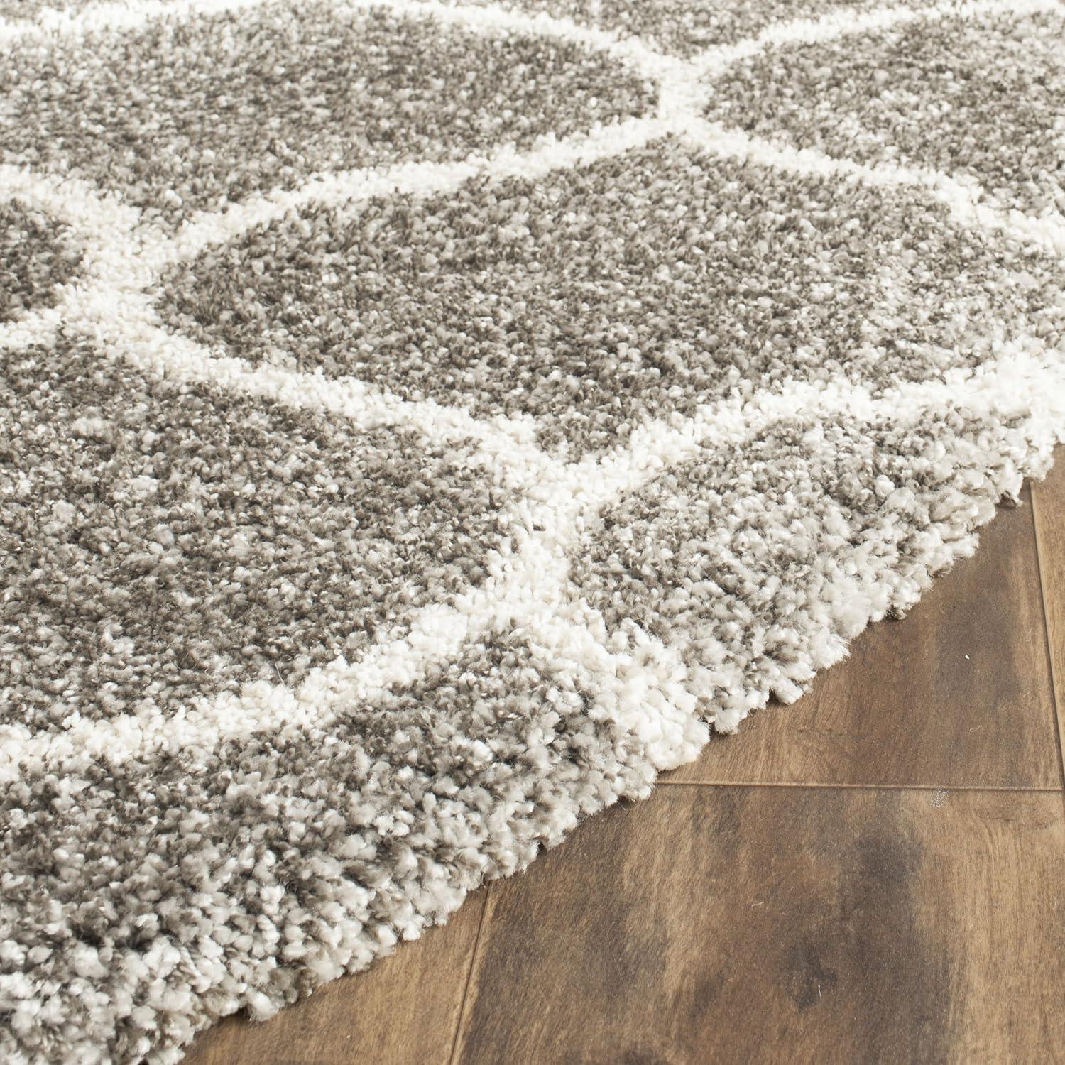 image:imageSAFAVIEH Hudson Shag Collection Area Rug 53 x 76 Grey amp Ivory Moroccan Trellis Design NonShedding amp Easy Care 2inch Thick Ideal for High Traffic Areas in Living Room Bedroom SGH280BGreyIvory