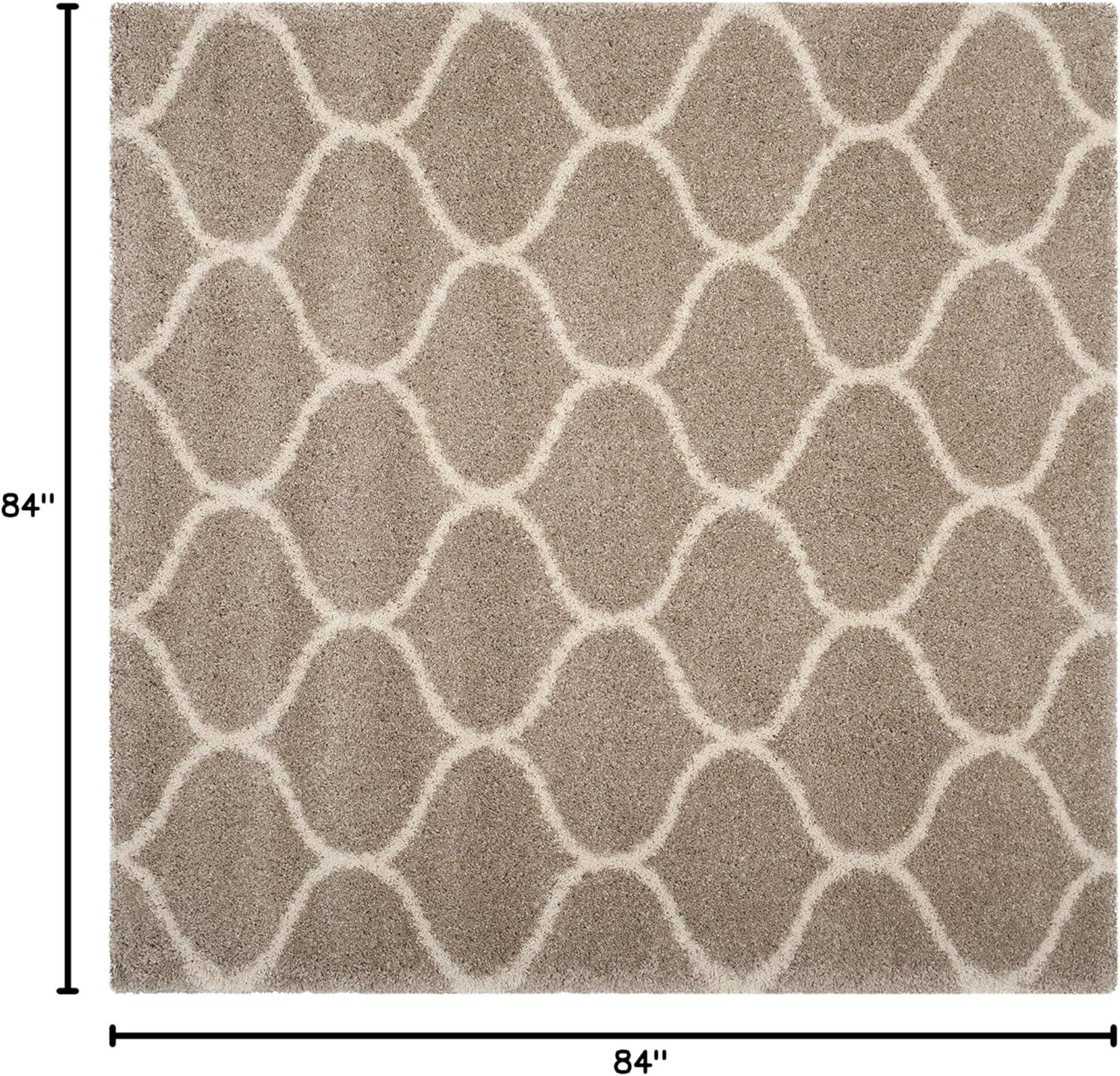 image:imageSAFAVIEH Hudson Shag Collection Area Rug 53 x 76 Grey amp Ivory Moroccan Trellis Design NonShedding amp Easy Care 2inch Thick Ideal for High Traffic Areas in Living Room Bedroom SGH280BBeigeIvory