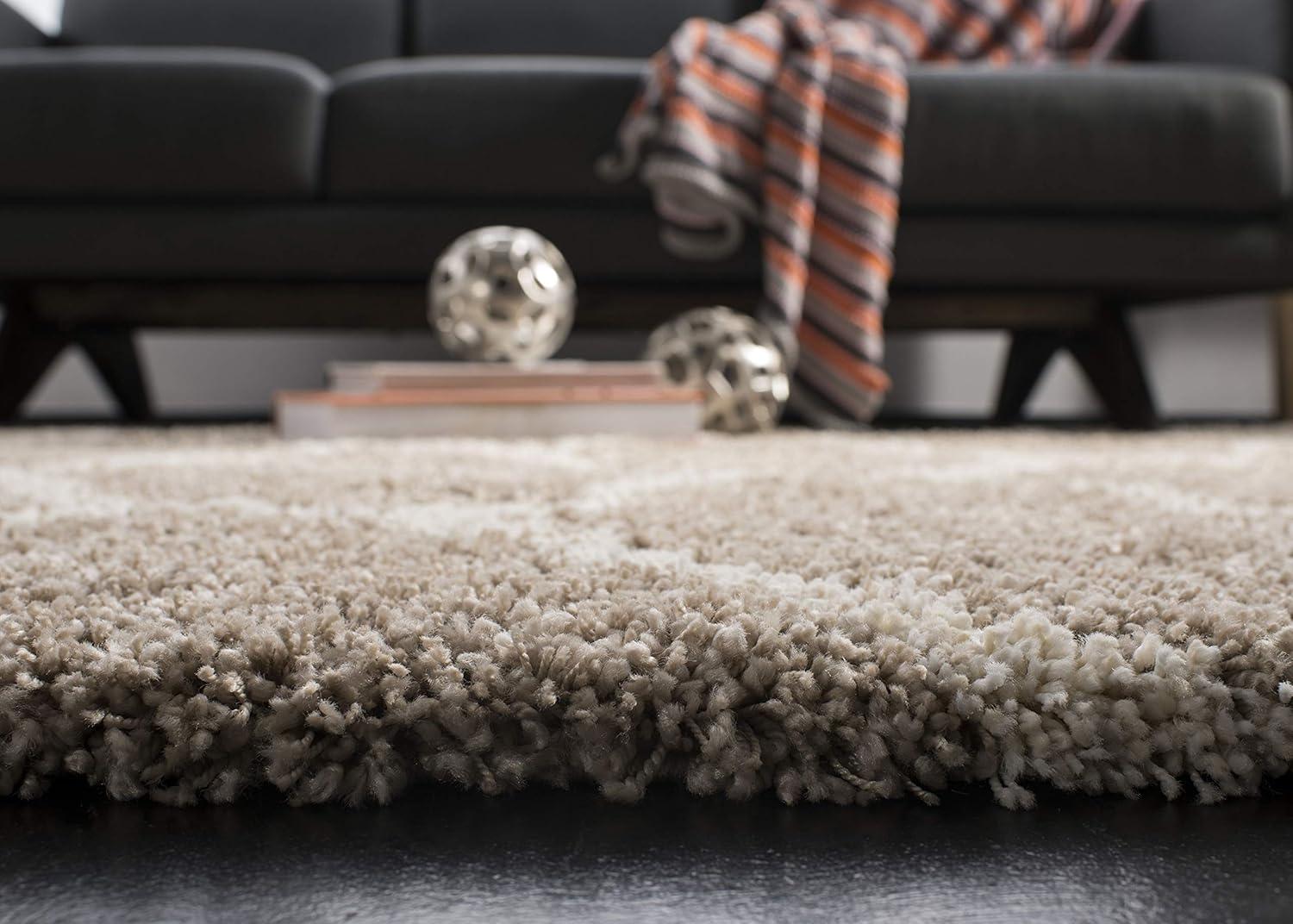 image:imageSAFAVIEH Hudson Shag Collection Area Rug 53 x 76 Grey amp Ivory Moroccan Trellis Design NonShedding amp Easy Care 2inch Thick Ideal for High Traffic Areas in Living Room Bedroom SGH280BBeigeIvory