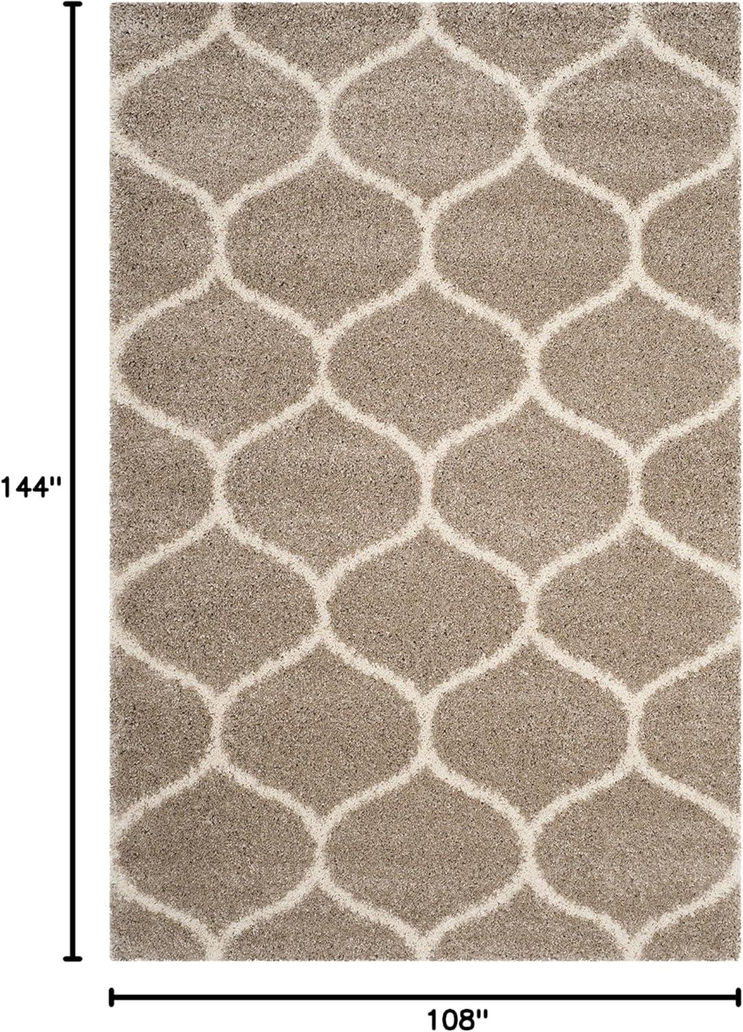 image:imageSAFAVIEH Hudson Shag Collection Area Rug 53 x 76 Grey amp Ivory Moroccan Trellis Design NonShedding amp Easy Care 2inch Thick Ideal for High Traffic Areas in Living Room Bedroom SGH280BBeigeIvory