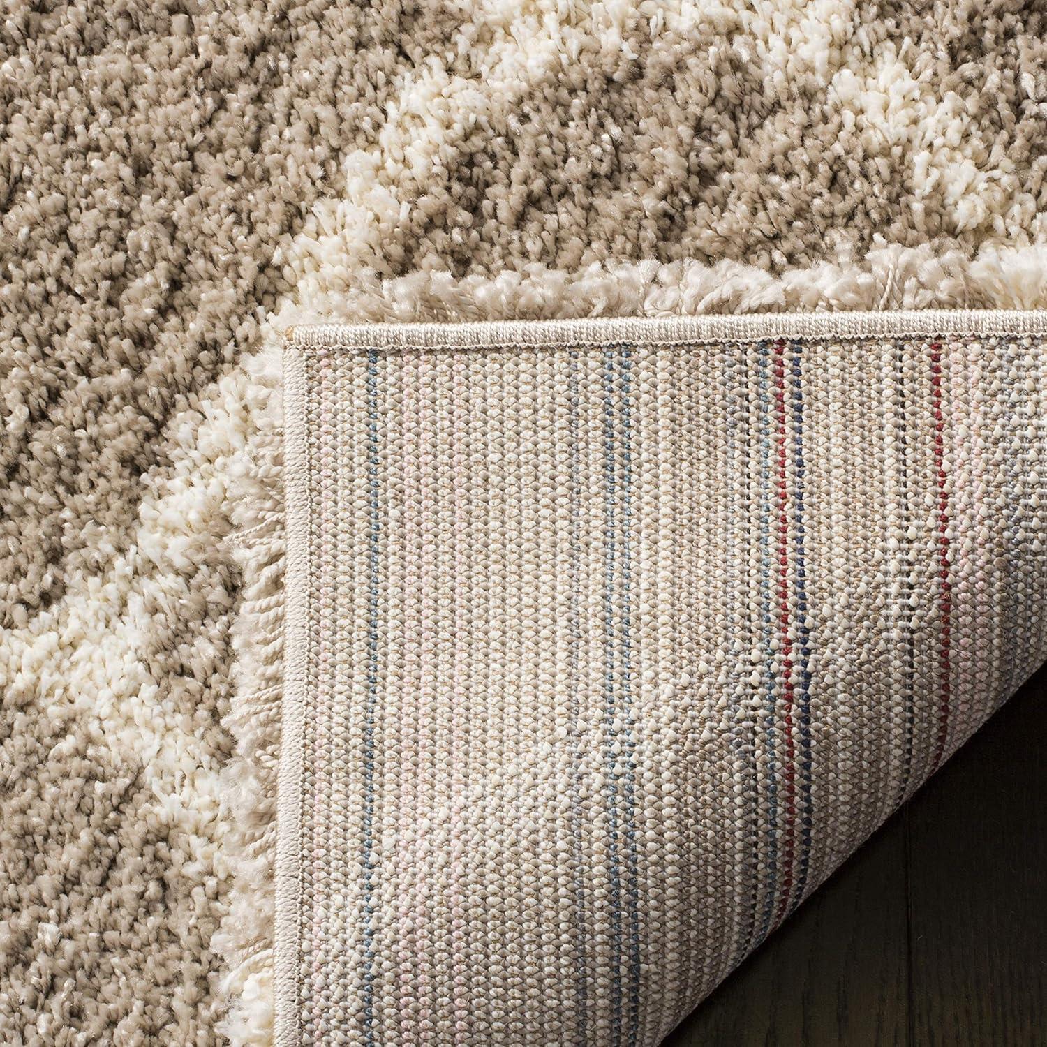 image:imageSAFAVIEH Hudson Shag Collection Area Rug 53 x 76 Grey amp Ivory Moroccan Trellis Design NonShedding amp Easy Care 2inch Thick Ideal for High Traffic Areas in Living Room Bedroom SGH280BBeigeIvory