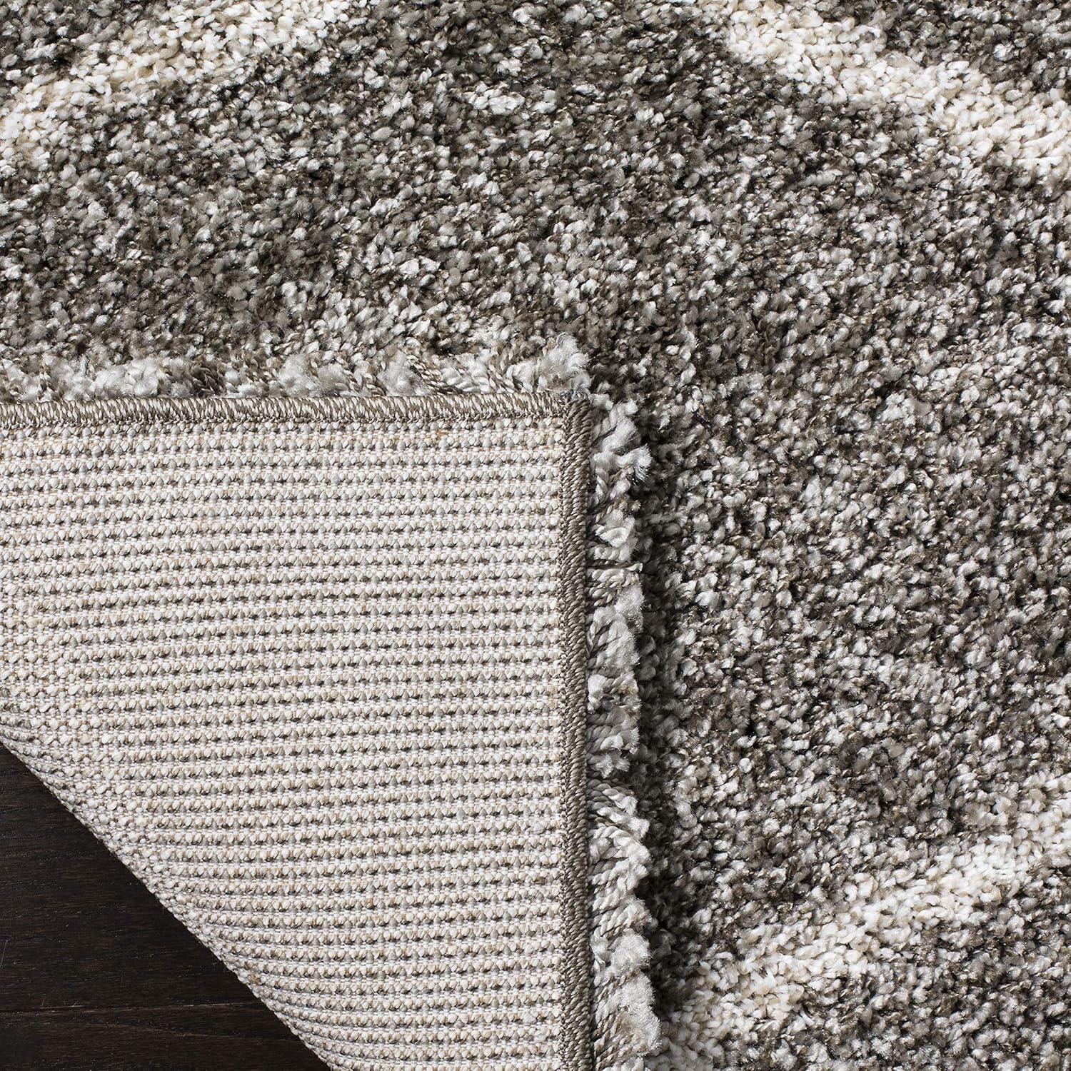 image:imageSAFAVIEH Hudson Shag Collection Area Rug 53 x 76 Grey amp Ivory Moroccan Trellis Design NonShedding amp Easy Care 2inch Thick Ideal for High Traffic Areas in Living Room Bedroom SGH280BGreyIvory