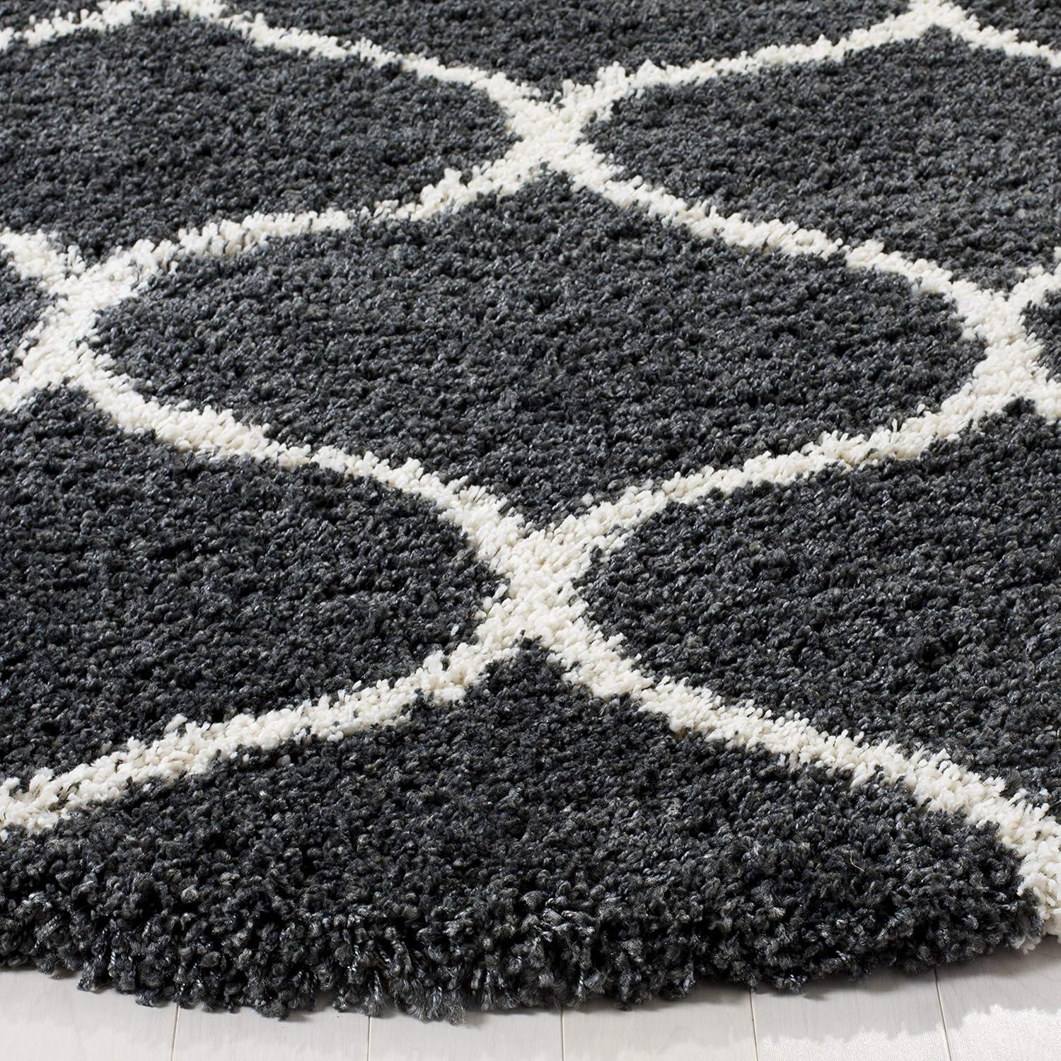 image:imageSAFAVIEH Hudson Shag Collection Area Rug 53 x 76 Grey amp Ivory Moroccan Trellis Design NonShedding amp Easy Care 2inch Thick Ideal for High Traffic Areas in Living Room Bedroom SGH280BDark GreyIvory