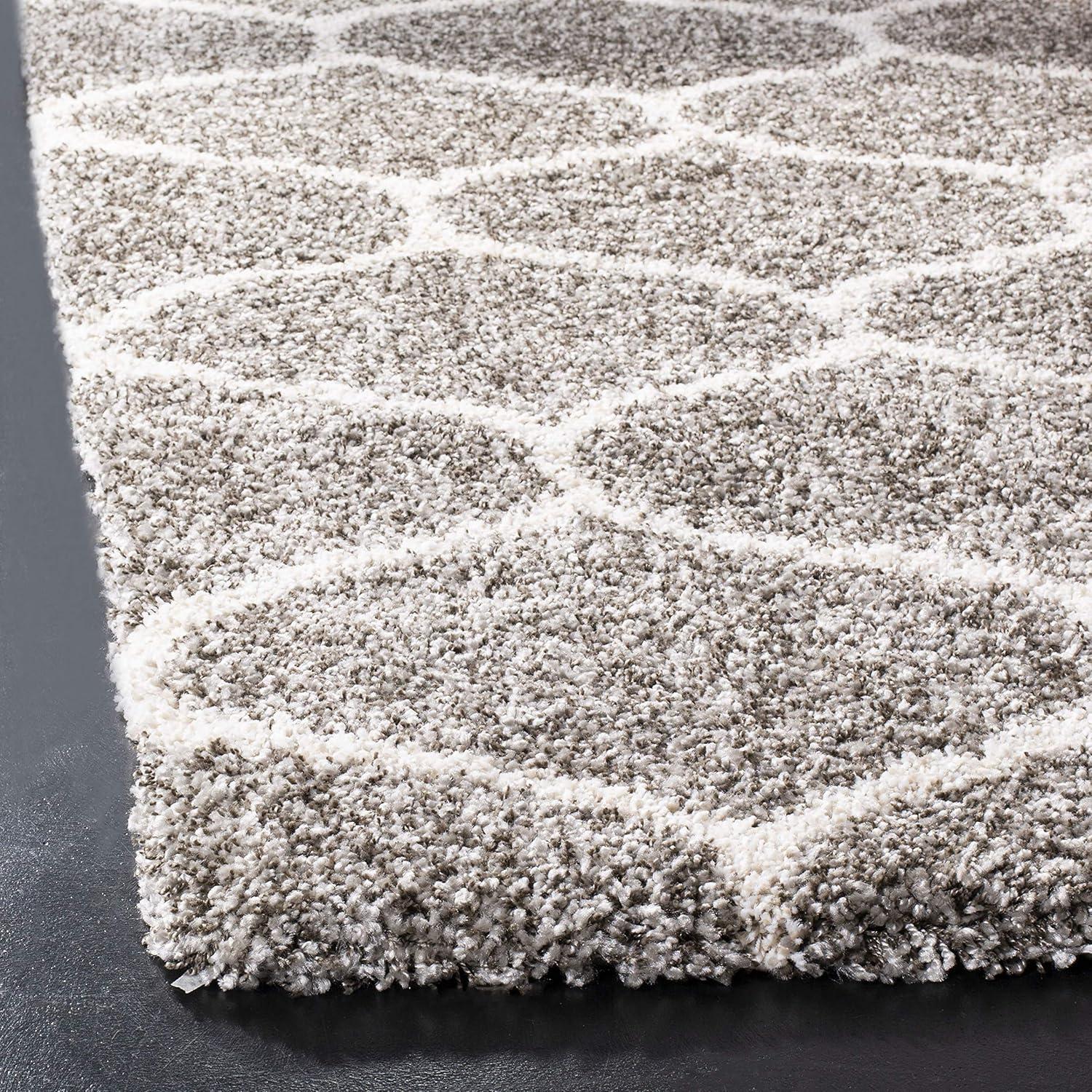 image:imageSAFAVIEH Hudson Shag Collection Area Rug 53 x 76 Grey amp Ivory Moroccan Trellis Design NonShedding amp Easy Care 2inch Thick Ideal for High Traffic Areas in Living Room Bedroom SGH280BGreyIvory