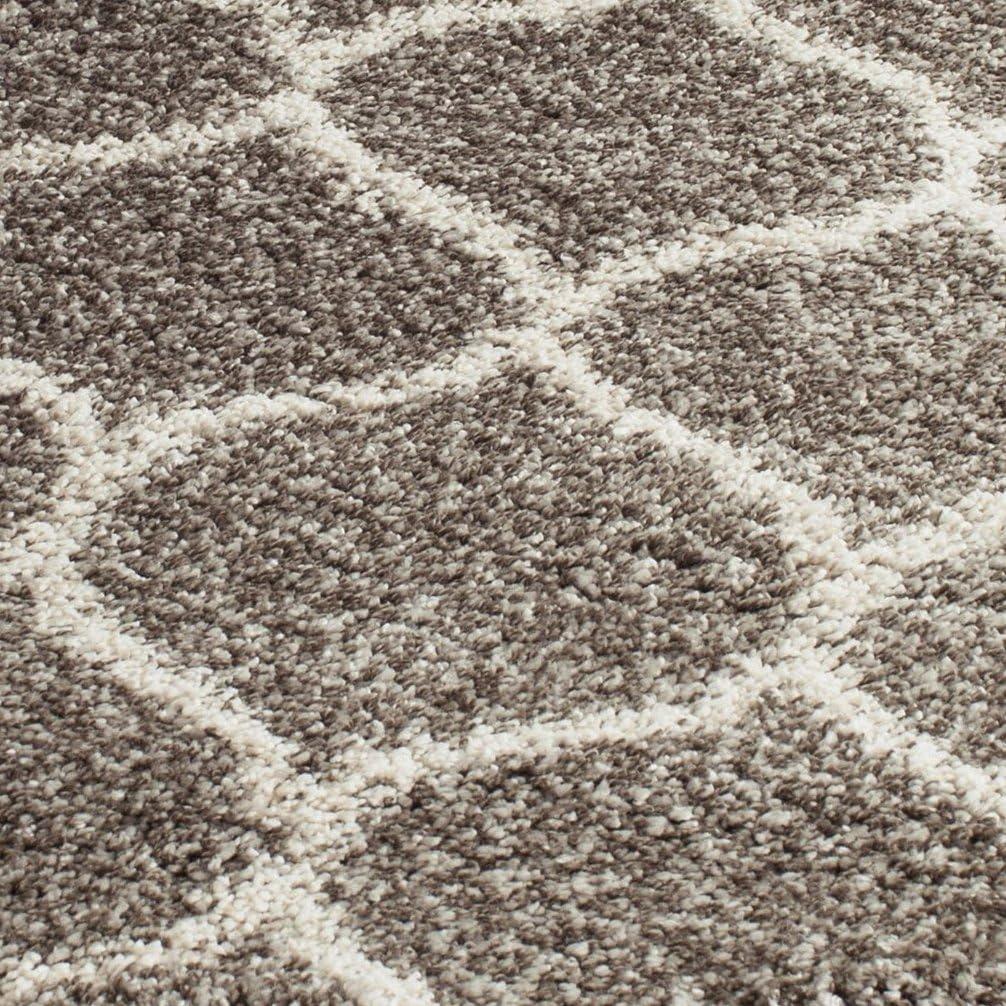 image:imageSAFAVIEH Hudson Shag Collection Area Rug 53 x 76 Grey amp Ivory Moroccan Trellis Design NonShedding amp Easy Care 2inch Thick Ideal for High Traffic Areas in Living Room Bedroom SGH280BGreyIvory
