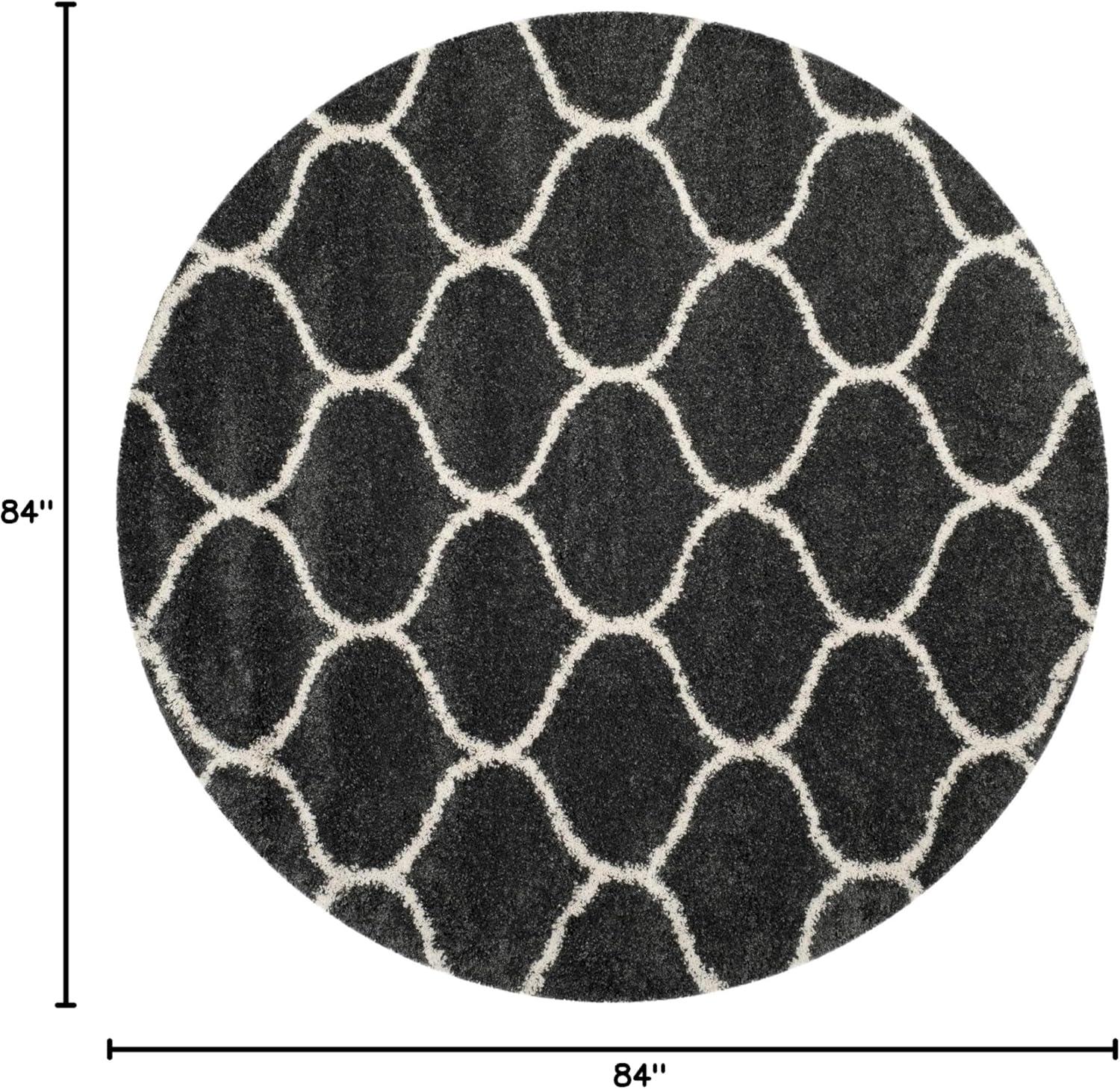 image:imageSAFAVIEH Hudson Shag Collection Area Rug 53 x 76 Grey amp Ivory Moroccan Trellis Design NonShedding amp Easy Care 2inch Thick Ideal for High Traffic Areas in Living Room Bedroom SGH280BDark GreyIvory