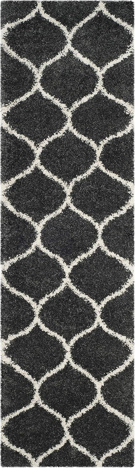 image:imageSAFAVIEH Hudson Shag Collection Area Rug 53 x 76 Grey amp Ivory Moroccan Trellis Design NonShedding amp Easy Care 2inch Thick Ideal for High Traffic Areas in Living Room Bedroom SGH280BDark GreyIvory