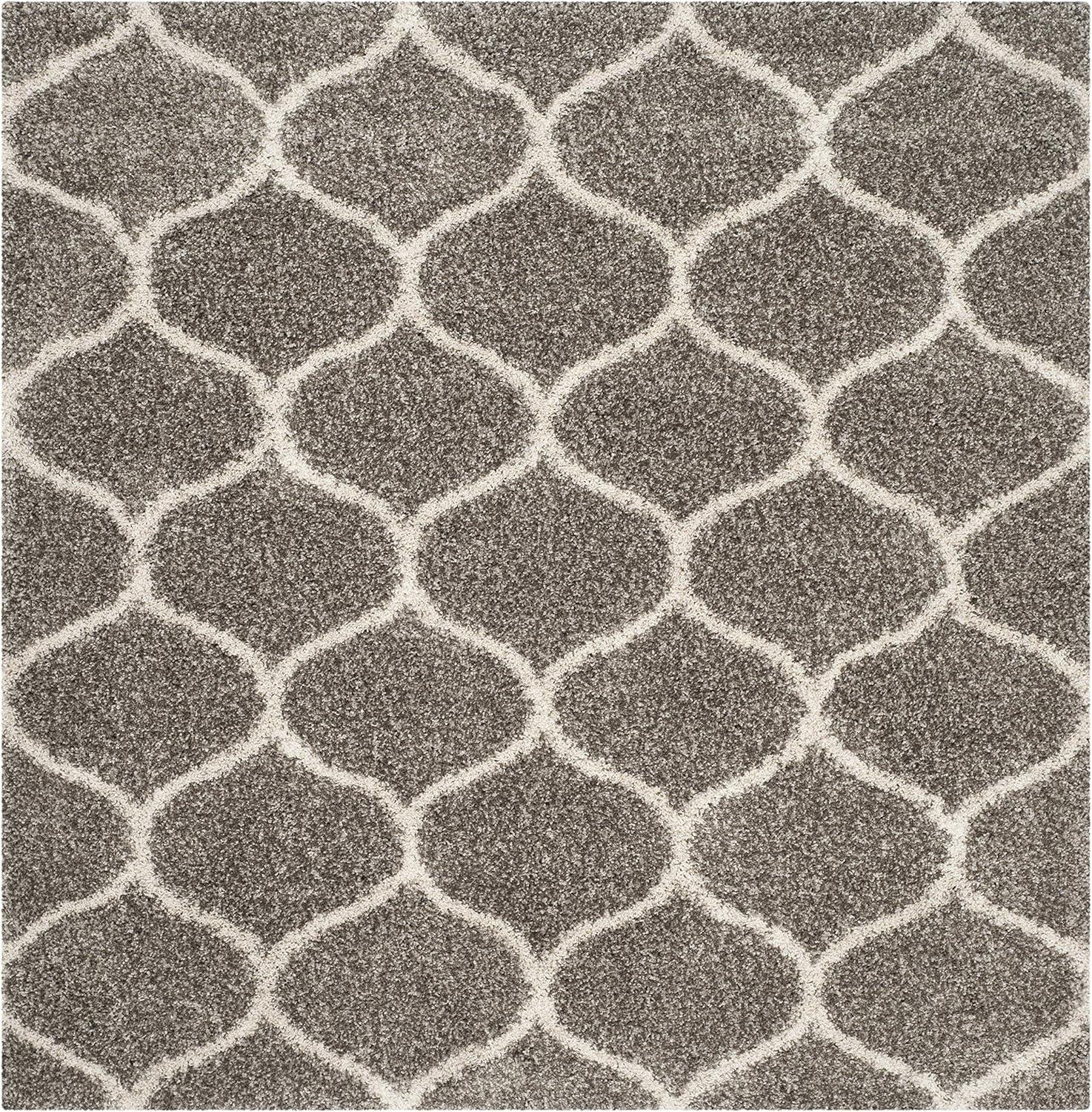 image:imageSAFAVIEH Hudson Shag Collection Area Rug 53 x 76 Grey amp Ivory Moroccan Trellis Design NonShedding amp Easy Care 2inch Thick Ideal for High Traffic Areas in Living Room Bedroom SGH280BGreyIvory