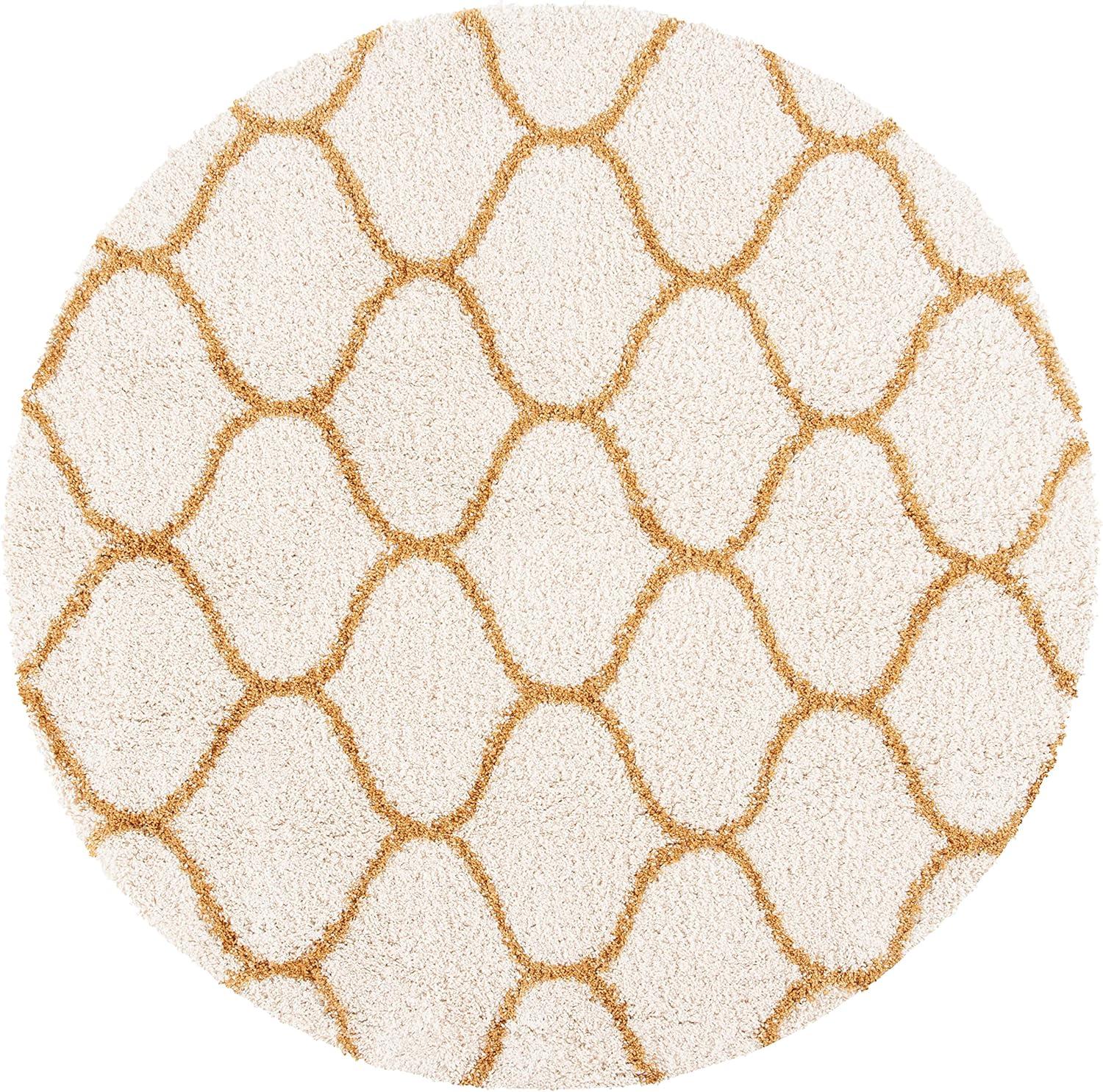 image:imageSAFAVIEH Hudson Shag Collection Area Rug 53 x 76 Grey amp Ivory Moroccan Trellis Design NonShedding amp Easy Care 2inch Thick Ideal for High Traffic Areas in Living Room Bedroom SGH280BIvoryGold