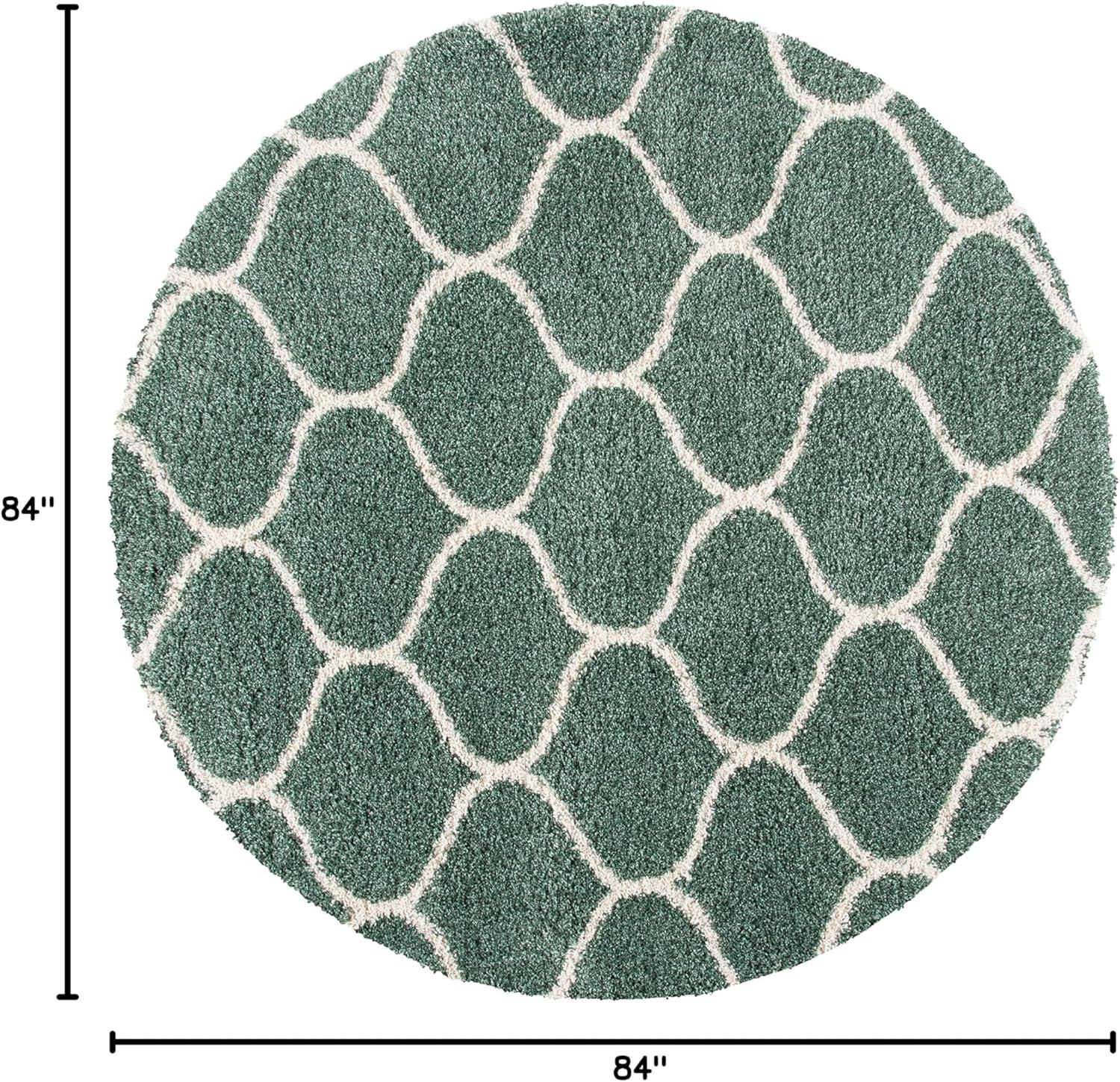 image:imageSAFAVIEH Hudson Shag Collection Area Rug 53 x 76 Grey amp Ivory Moroccan Trellis Design NonShedding amp Easy Care 2inch Thick Ideal for High Traffic Areas in Living Room Bedroom SGH280BLight GreenIvory