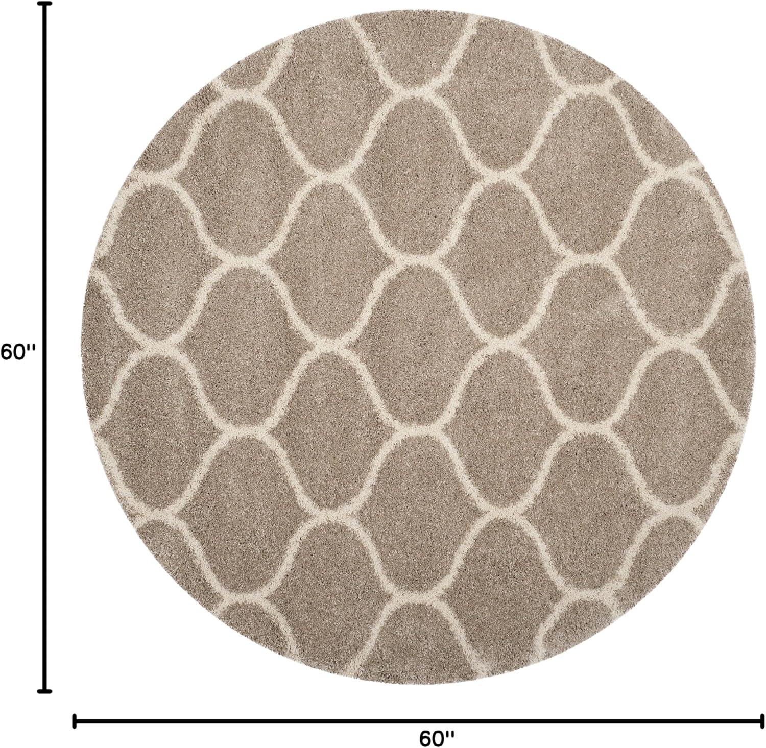 image:imageSAFAVIEH Hudson Shag Collection Area Rug 53 x 76 Grey amp Ivory Moroccan Trellis Design NonShedding amp Easy Care 2inch Thick Ideal for High Traffic Areas in Living Room Bedroom SGH280BBeigeIvory